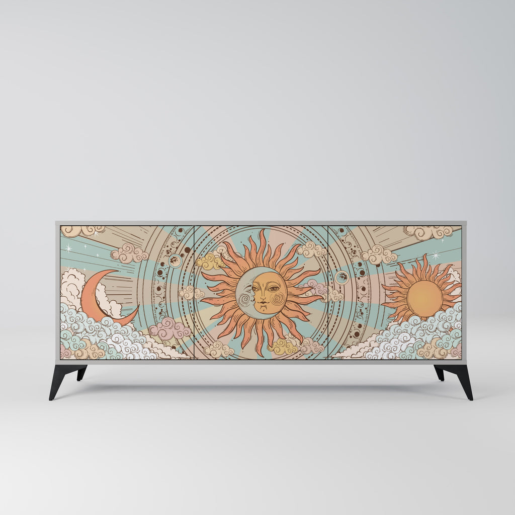 Buffet 3 portes STRUCTURE MYSTIQUE finition grise