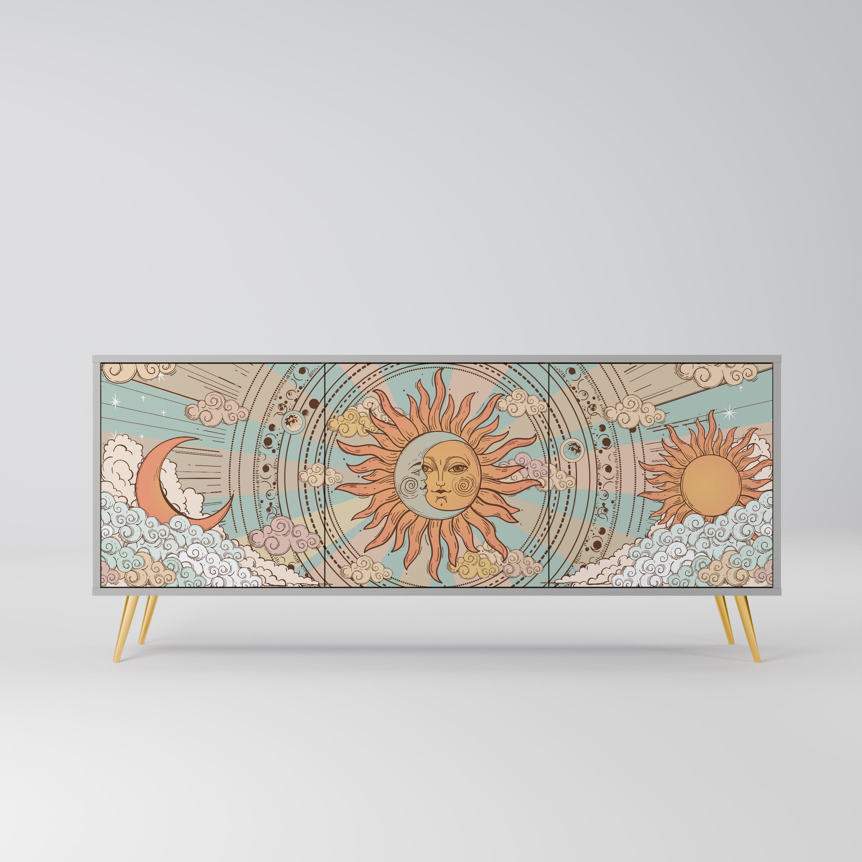 Buffet 3 portes STRUCTURE MYSTIQUE finition grise