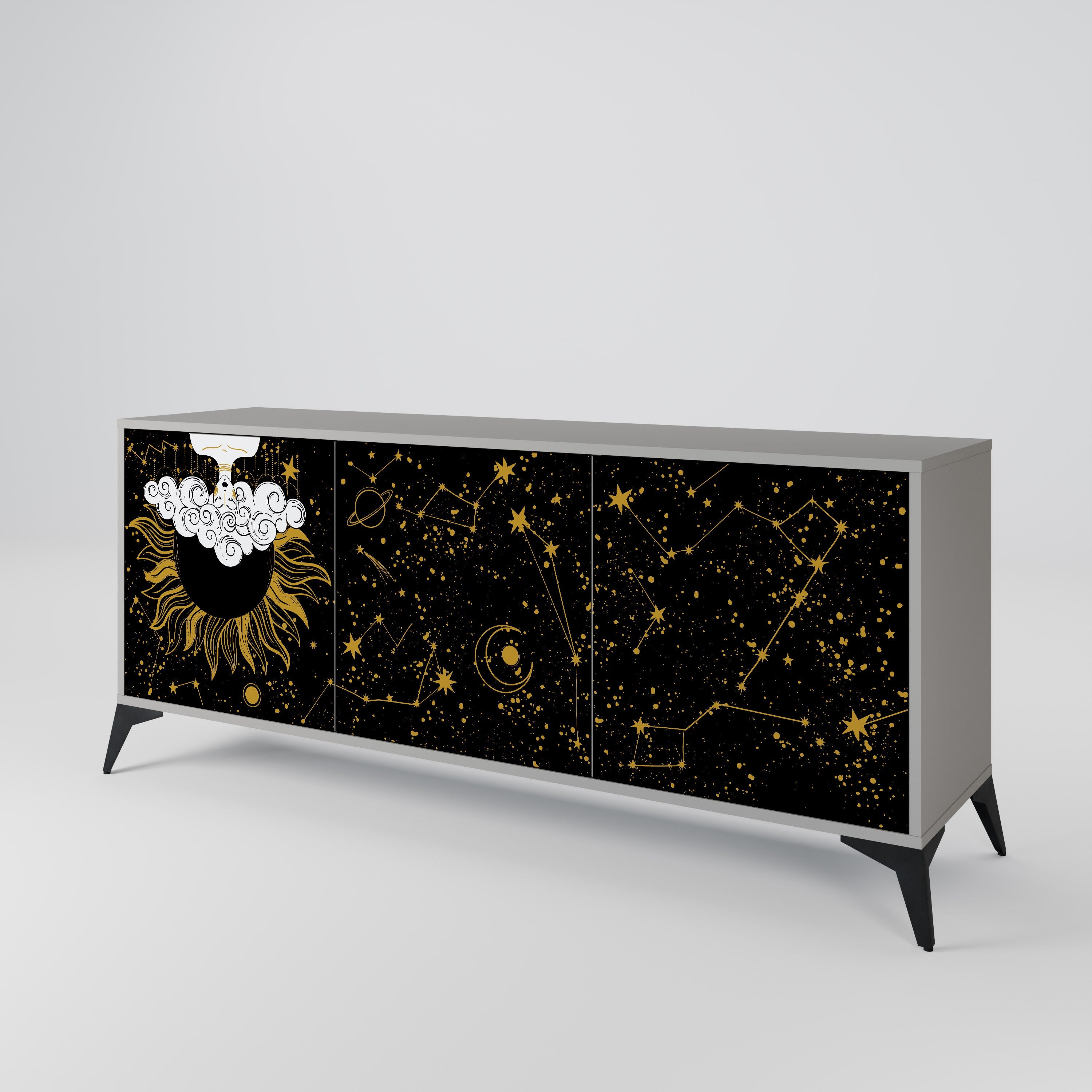 Buffet 3 portes STELLAR CONSTELLATIONS en finition grise