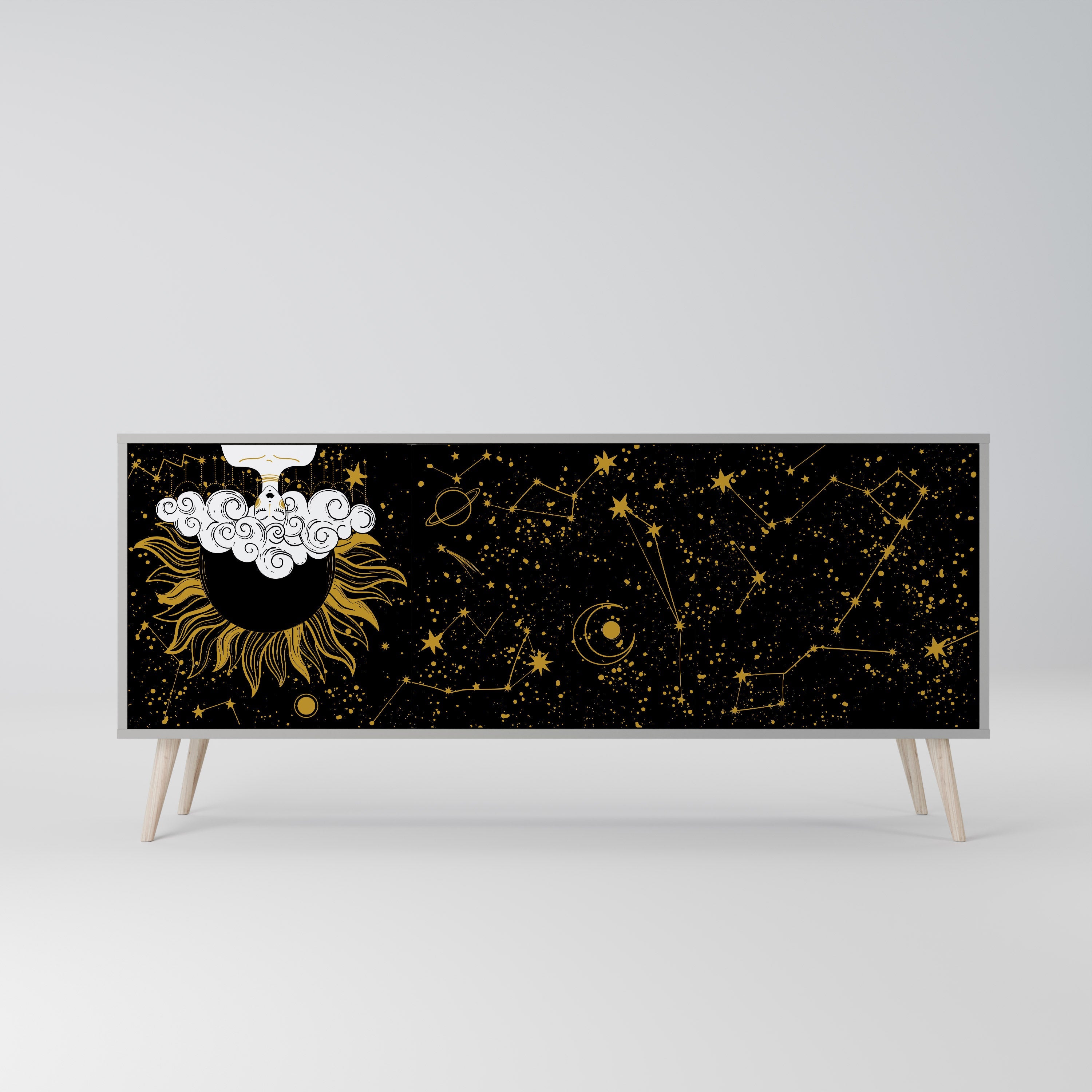 Buffet 3 portes STELLAR CONSTELLATIONS en finition grise
