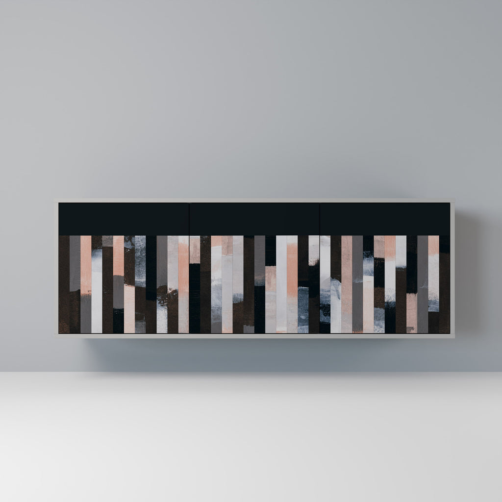 Buffet 3 portes COLLAGE DE RECTANGLES en finition grise