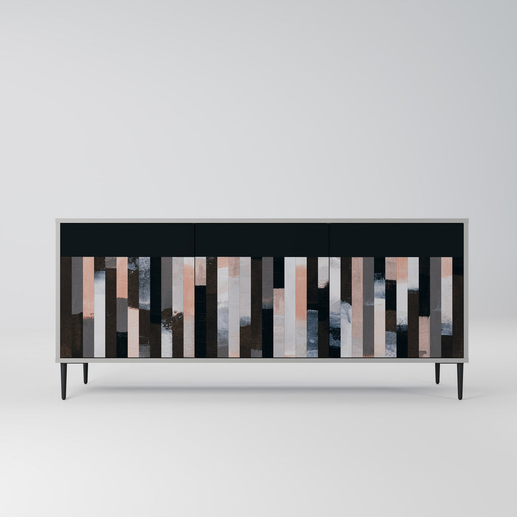 Buffet 3 portes COLLAGE DE RECTANGLES en finition grise