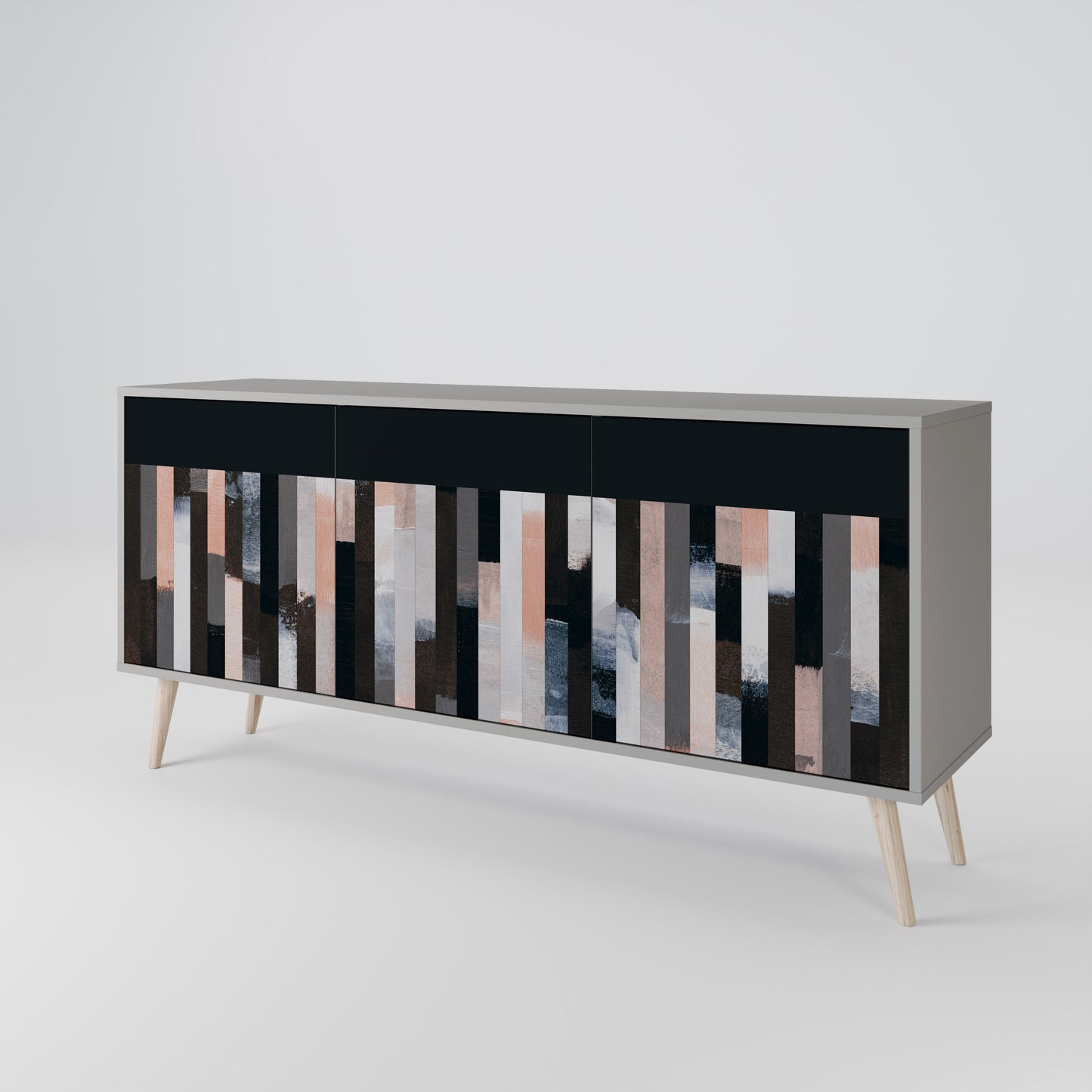 COLLAGE OF RECTANGLES 3-Door Sideboard