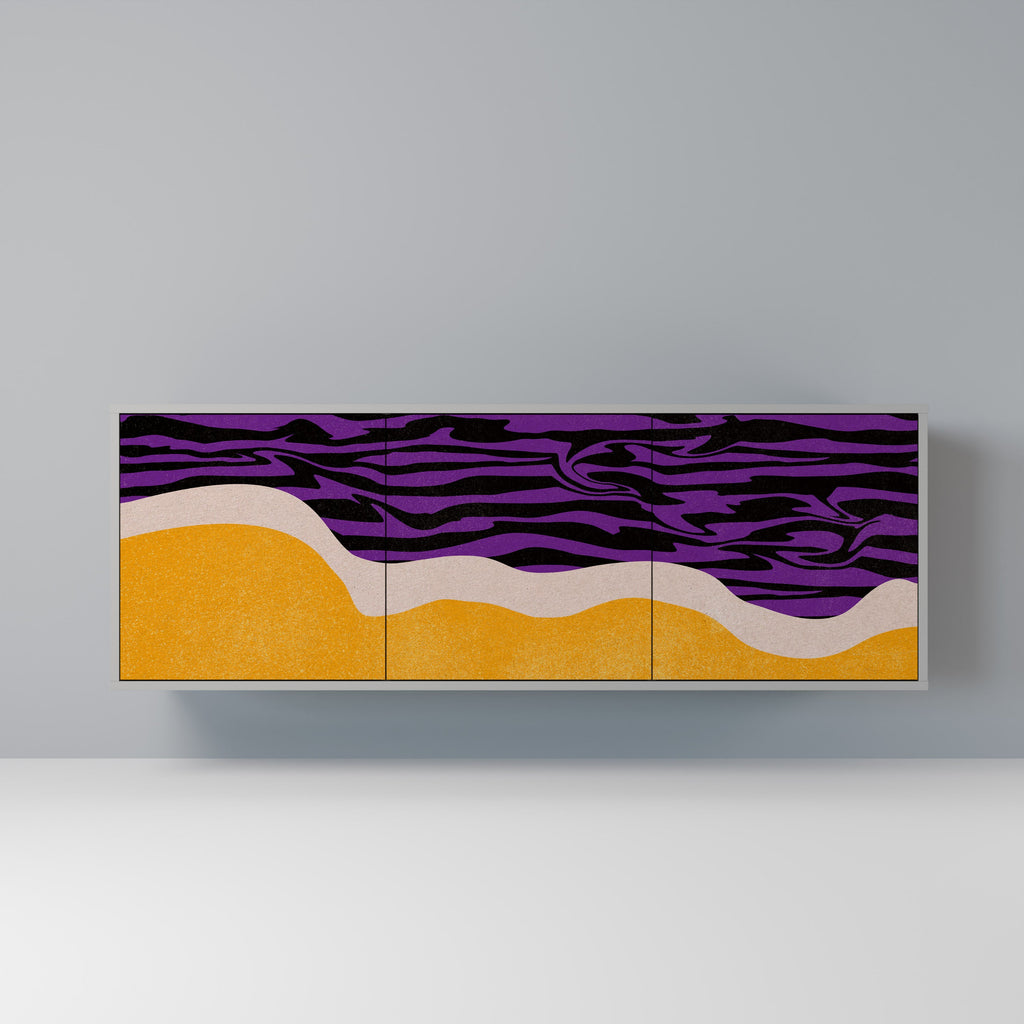 Buffet 3 portes INDEPENDENT BORDER finition grise