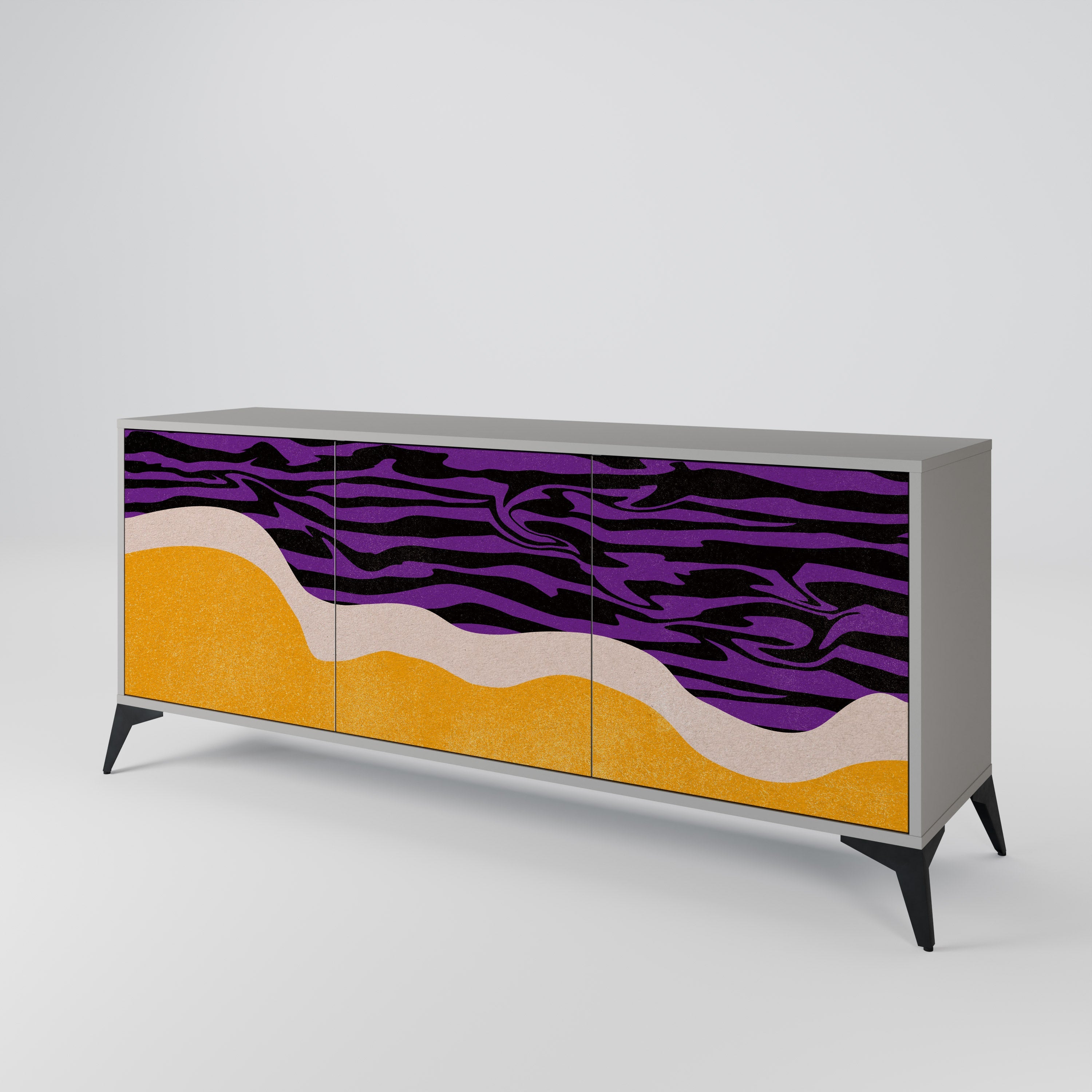 Buffet 3 portes INDEPENDENT BORDER finition grise