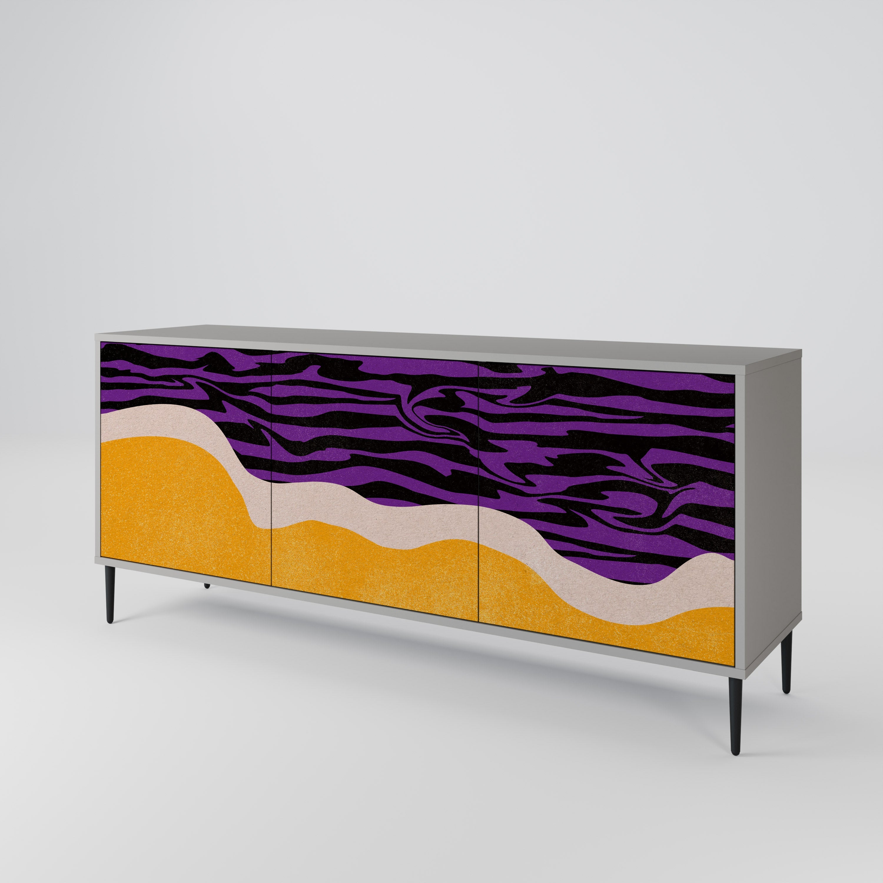 Buffet 3 portes INDEPENDENT BORDER finition grise