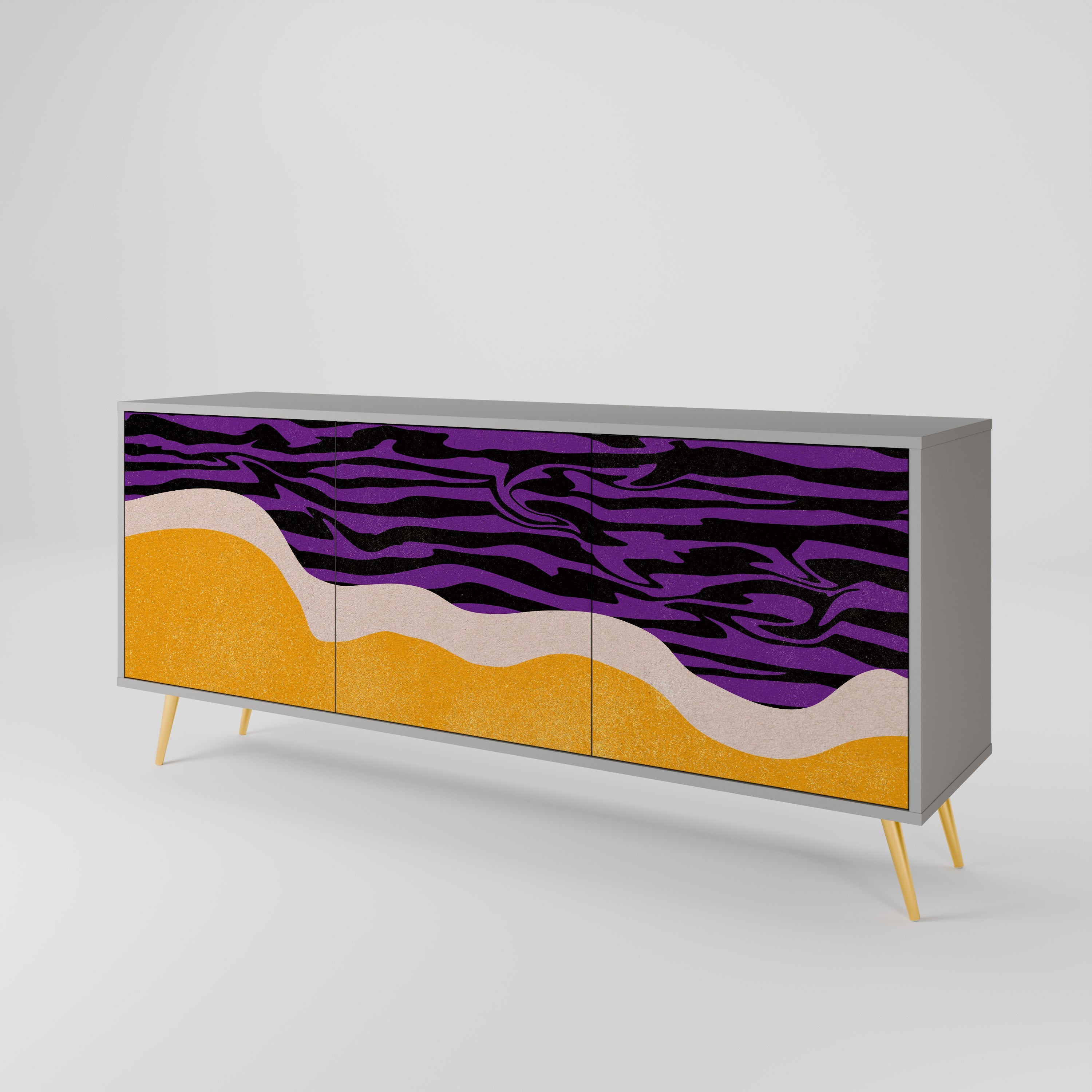 Buffet 3 portes INDEPENDENT BORDER finition grise