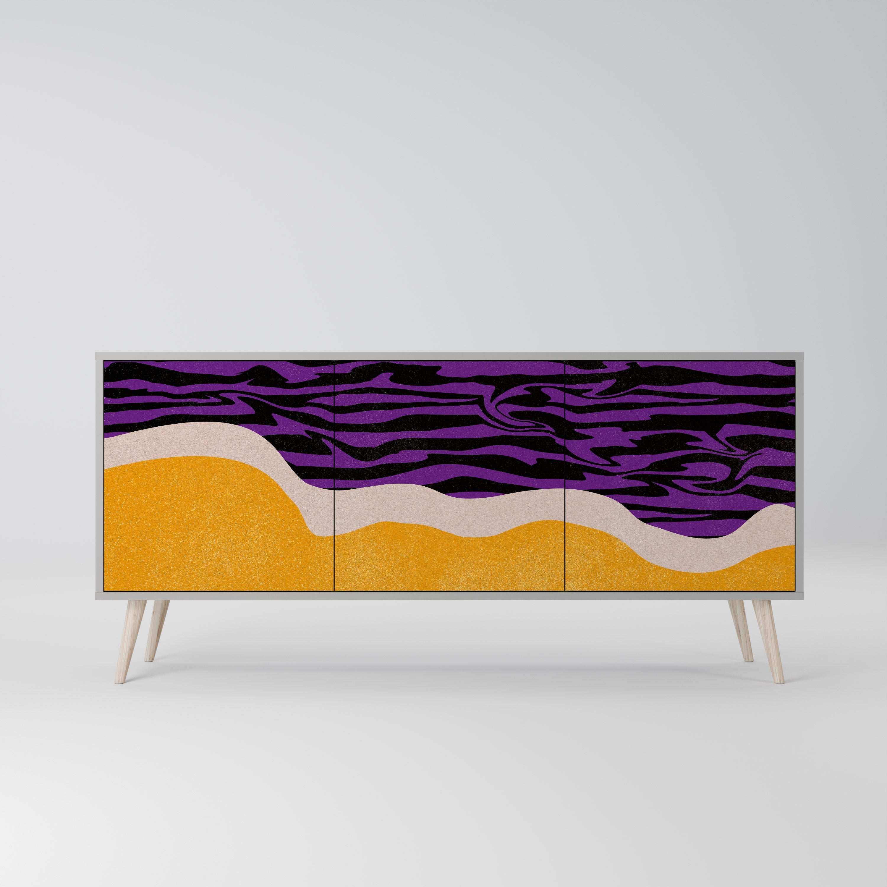 Buffet 3 portes INDEPENDENT BORDER finition grise