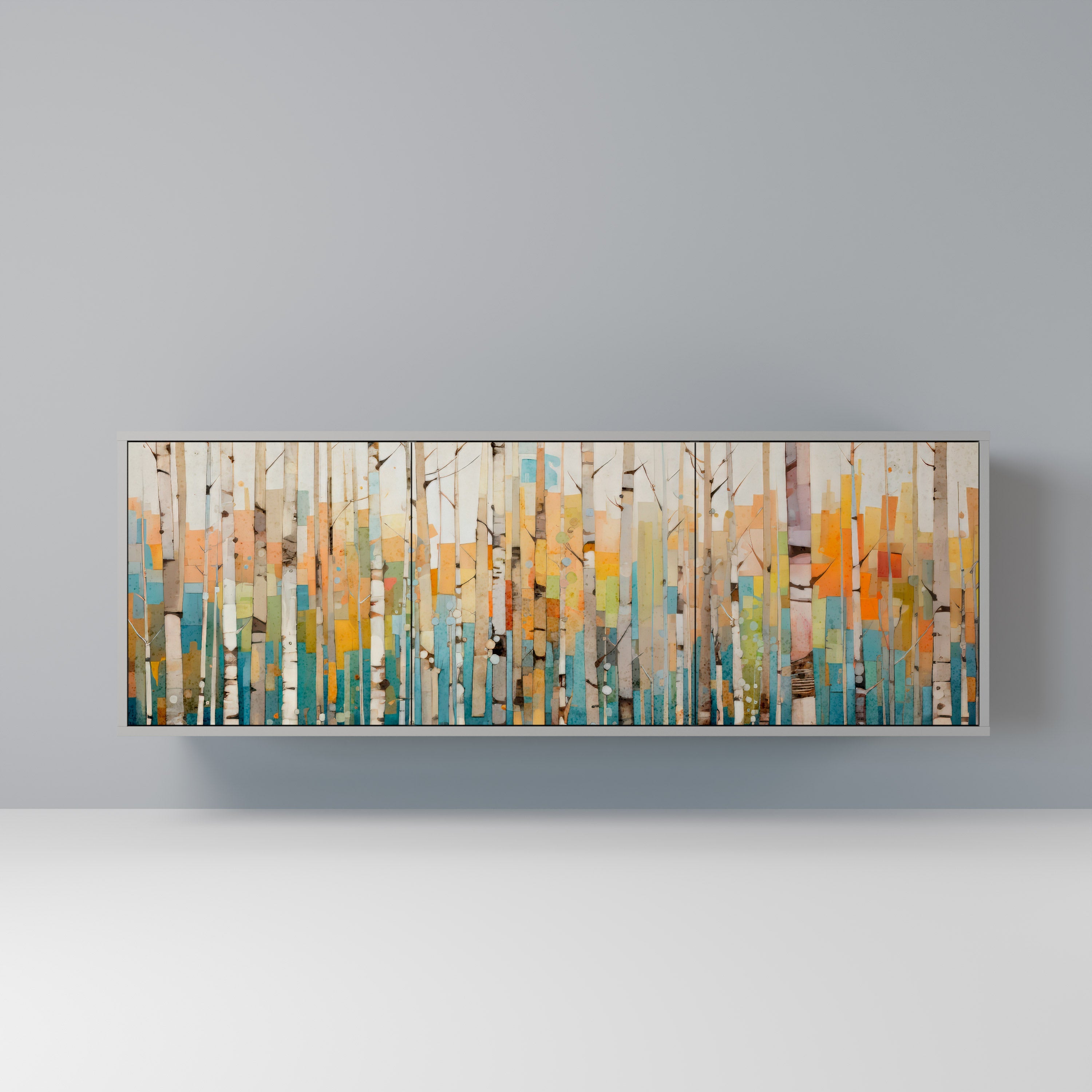 Buffet 3 portes BIRCH KALEIDOSCOPE finition grise