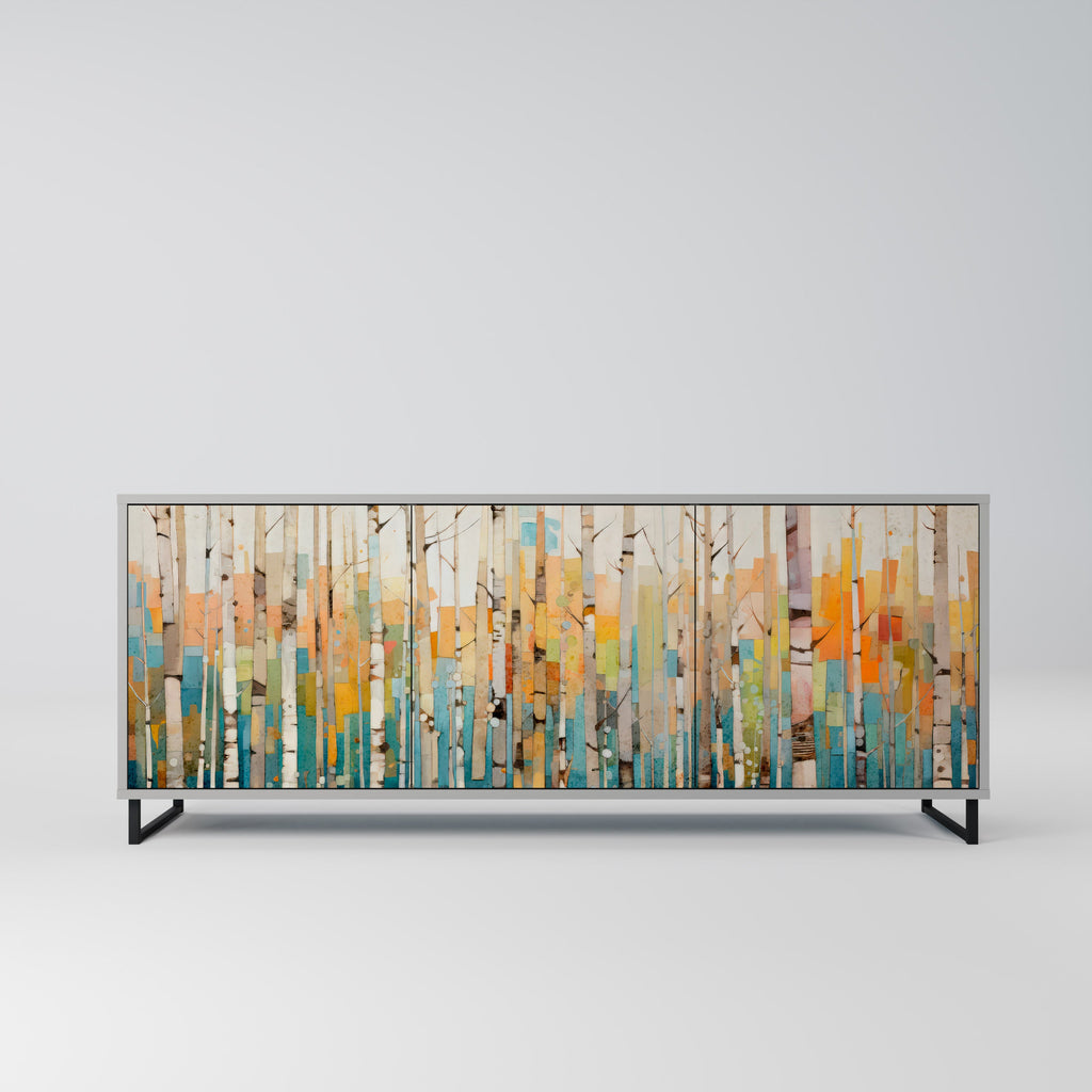 Buffet 3 portes BIRCH KALEIDOSCOPE finition grise