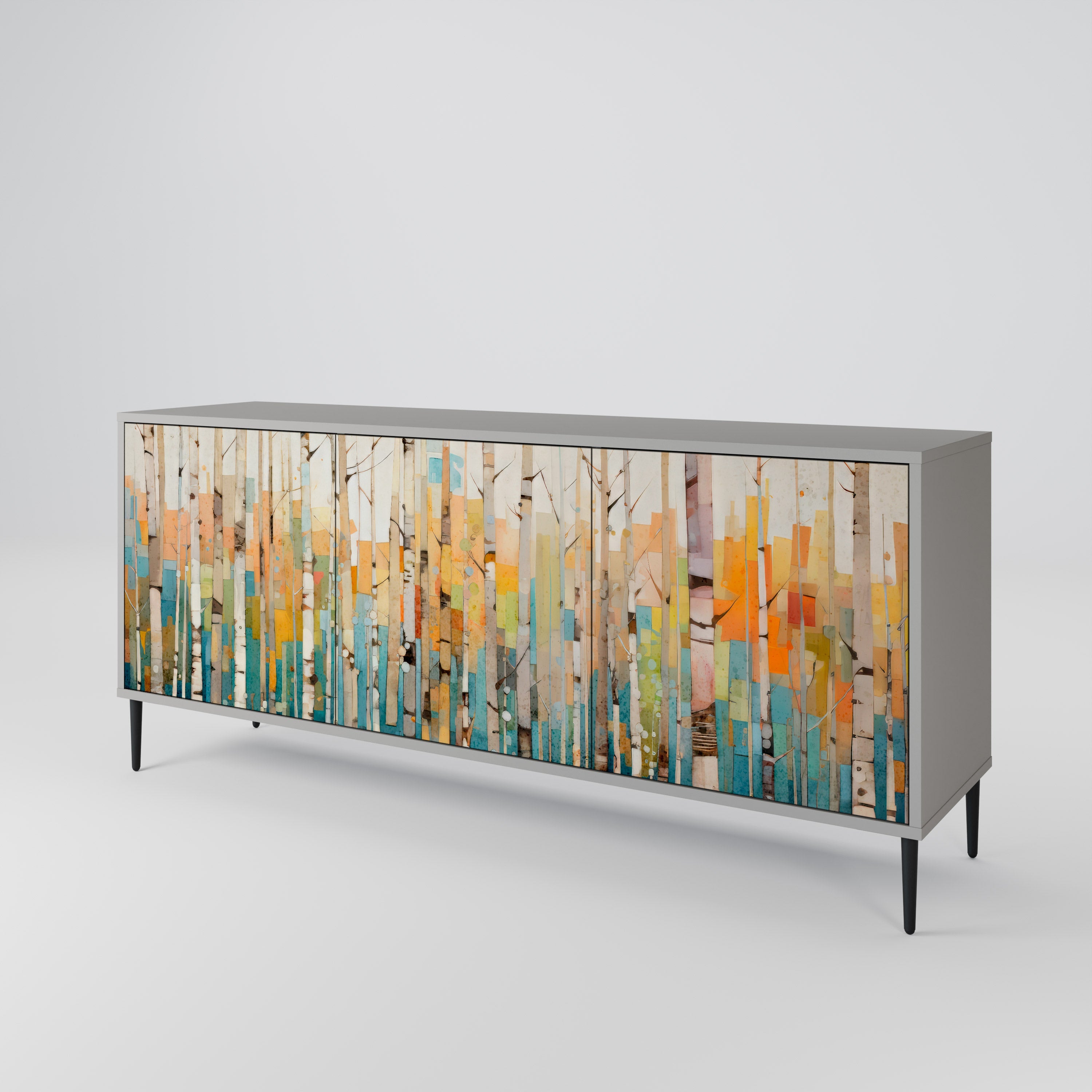 Buffet 3 portes BIRCH KALEIDOSCOPE finition grise