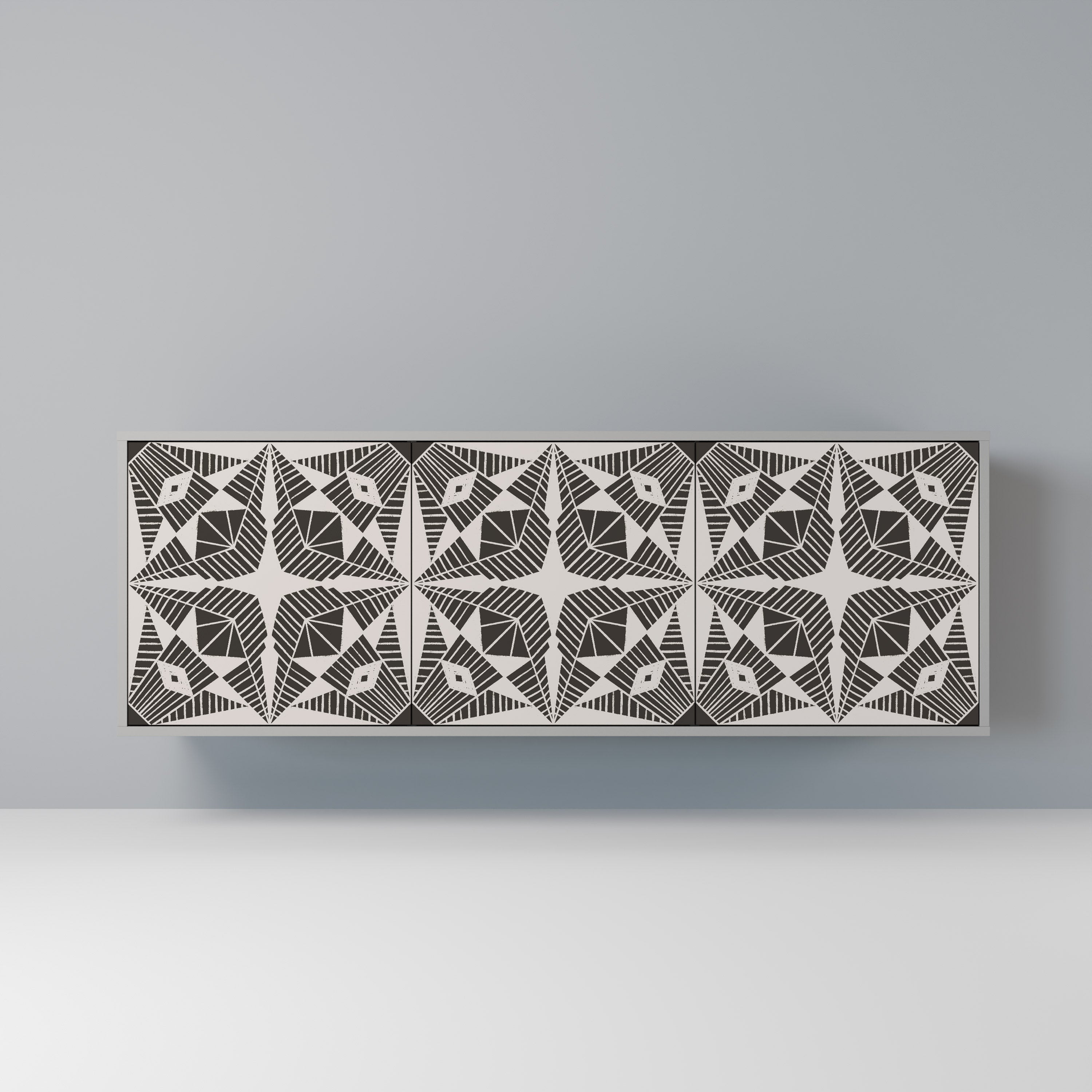 Buffet 3 portes MONOCHROME NEXUS finition grise