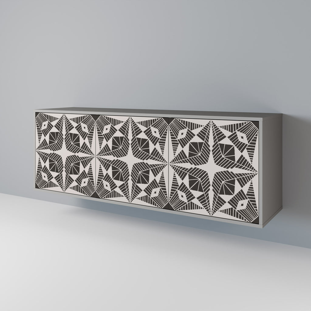 Buffet 3 portes MONOCHROME NEXUS finition grise