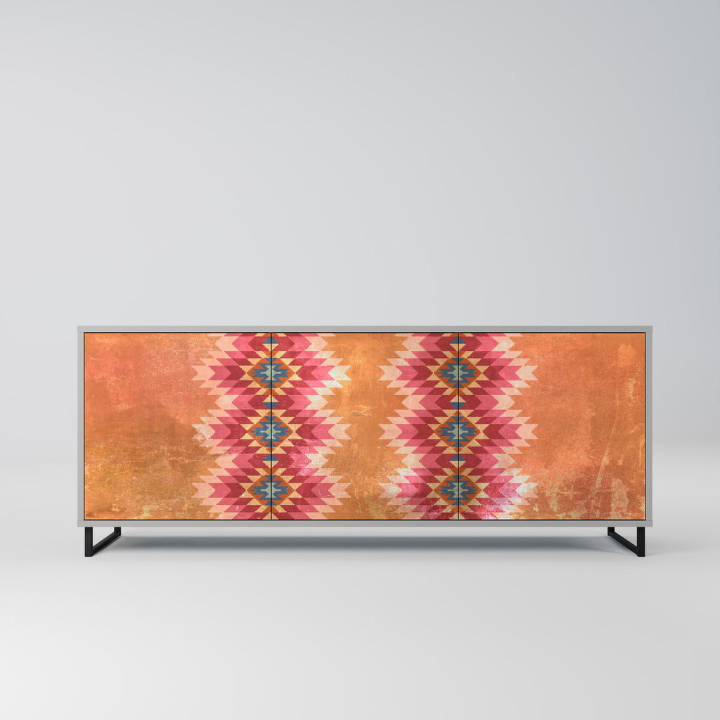 Buffet 3 portes INDIAN FOLK finition grise