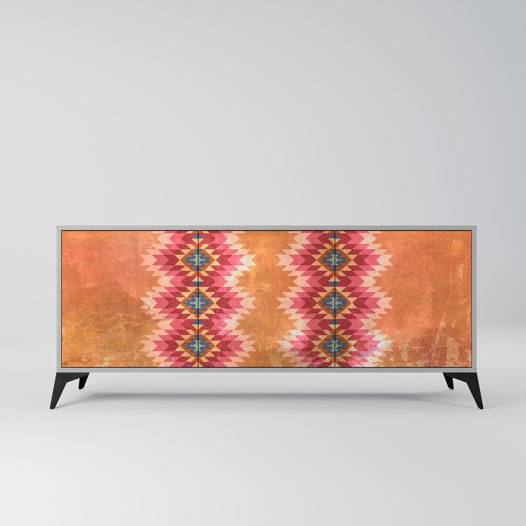 Buffet 3 portes INDIAN FOLK finition grise