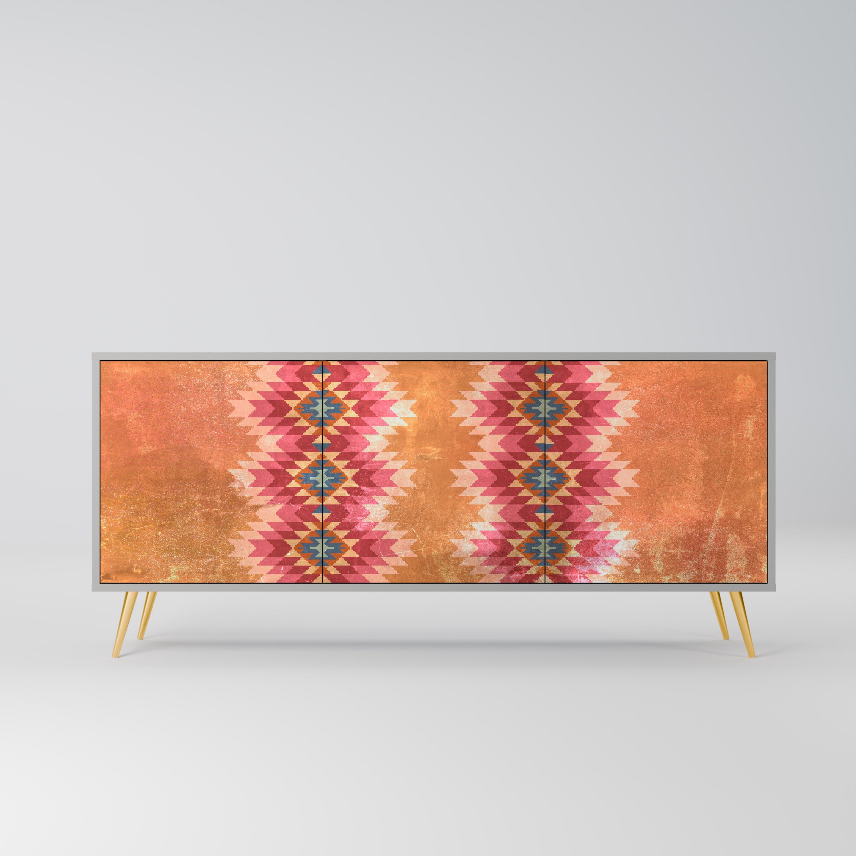 Buffet 3 portes INDIAN FOLK finition grise