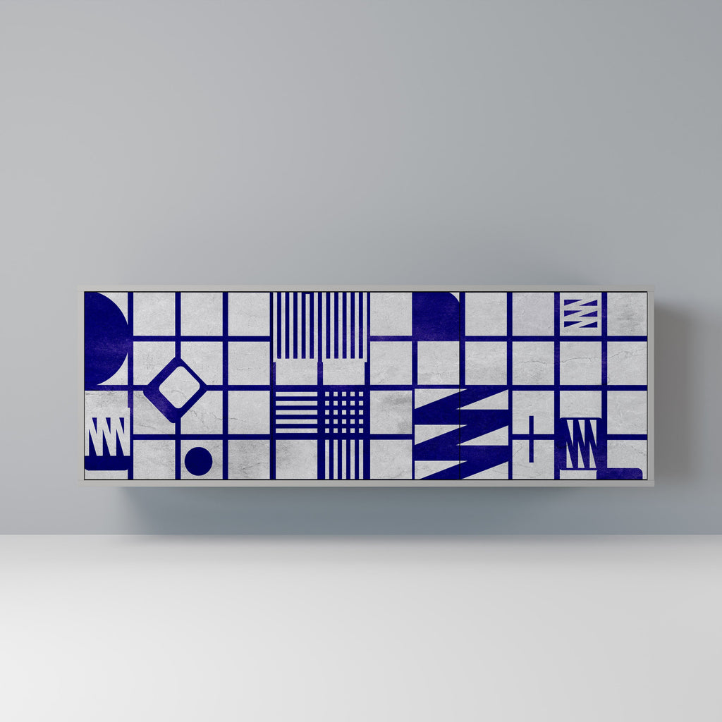 Buffet 3 portes THE RIGHT PLACES en finition grise