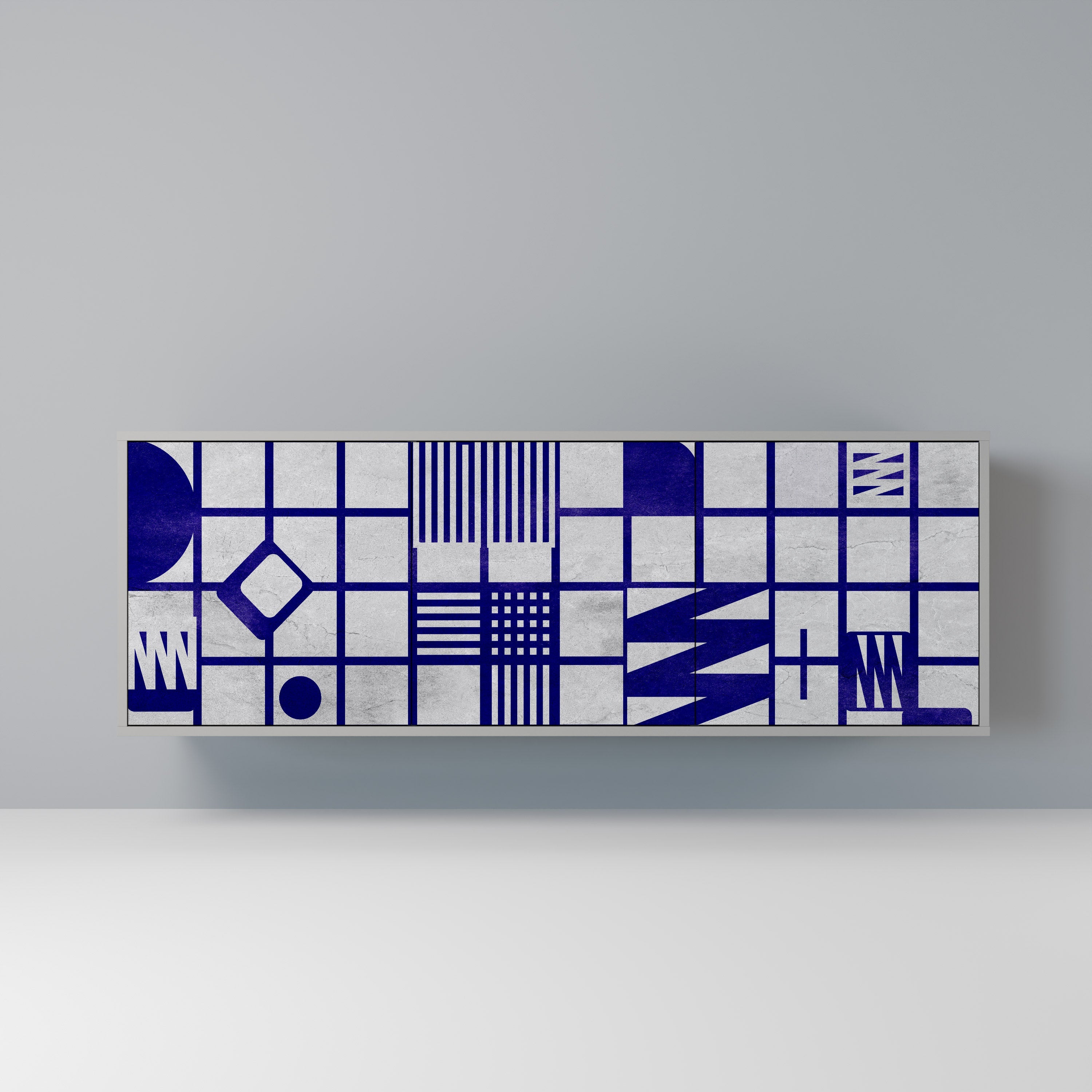 Buffet 3 portes THE RIGHT PLACES en finition grise