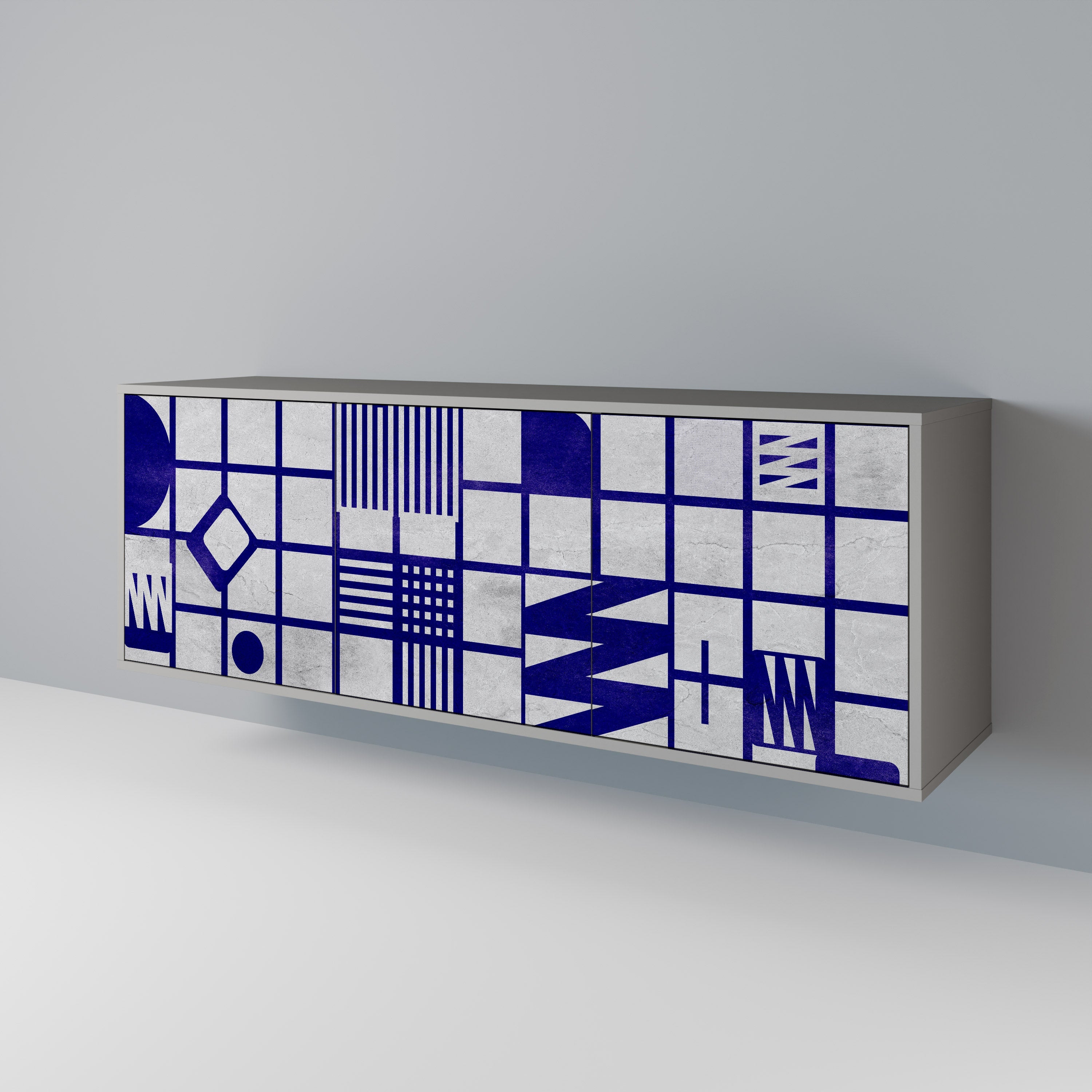 Buffet 3 portes THE RIGHT PLACES en finition grise