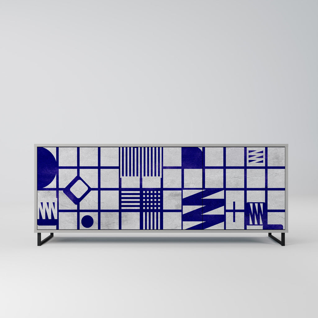 Buffet 3 portes THE RIGHT PLACES en finition grise