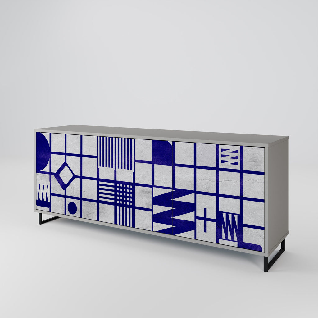 Buffet 3 portes THE RIGHT PLACES en finition grise