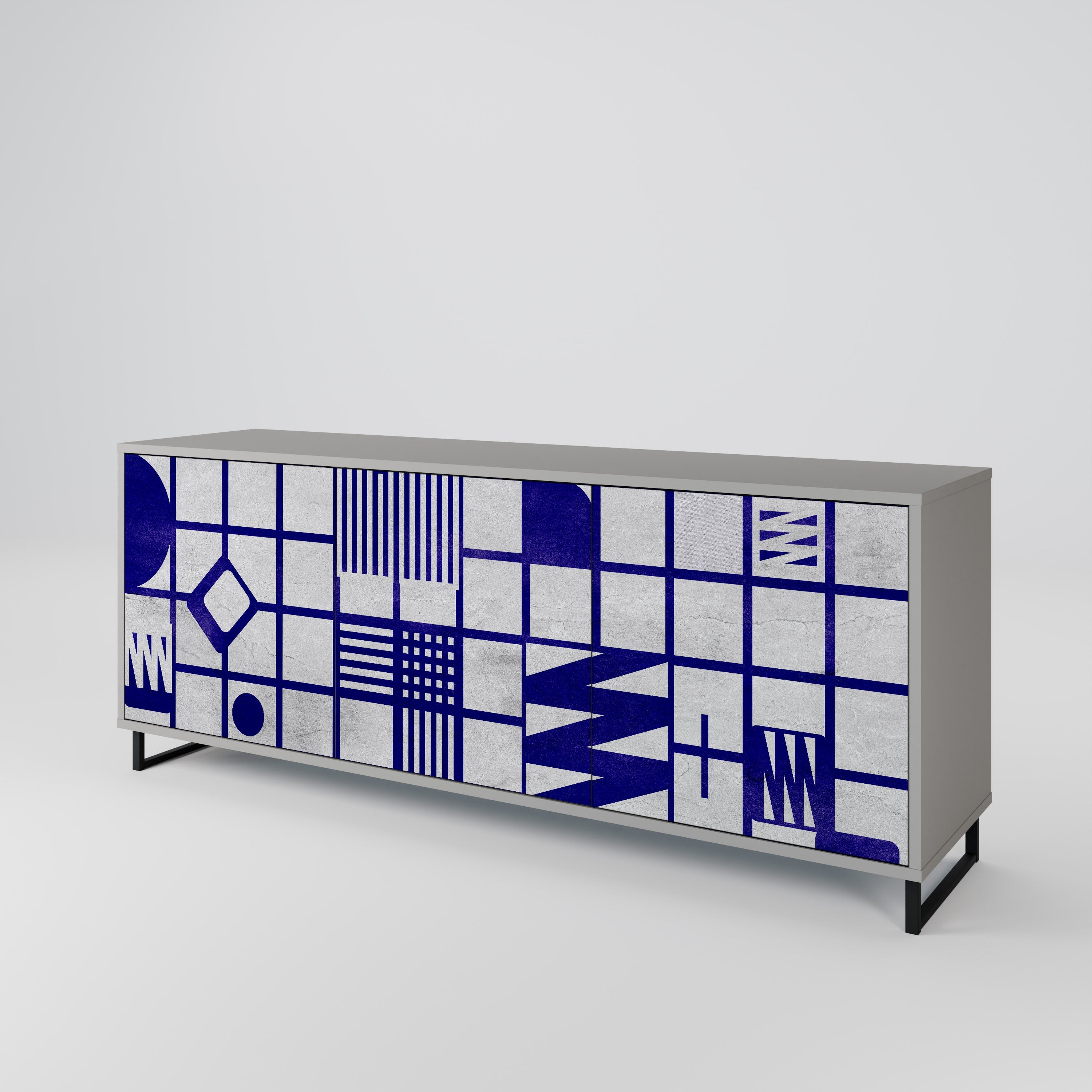 Buffet 3 portes THE RIGHT PLACES en finition grise