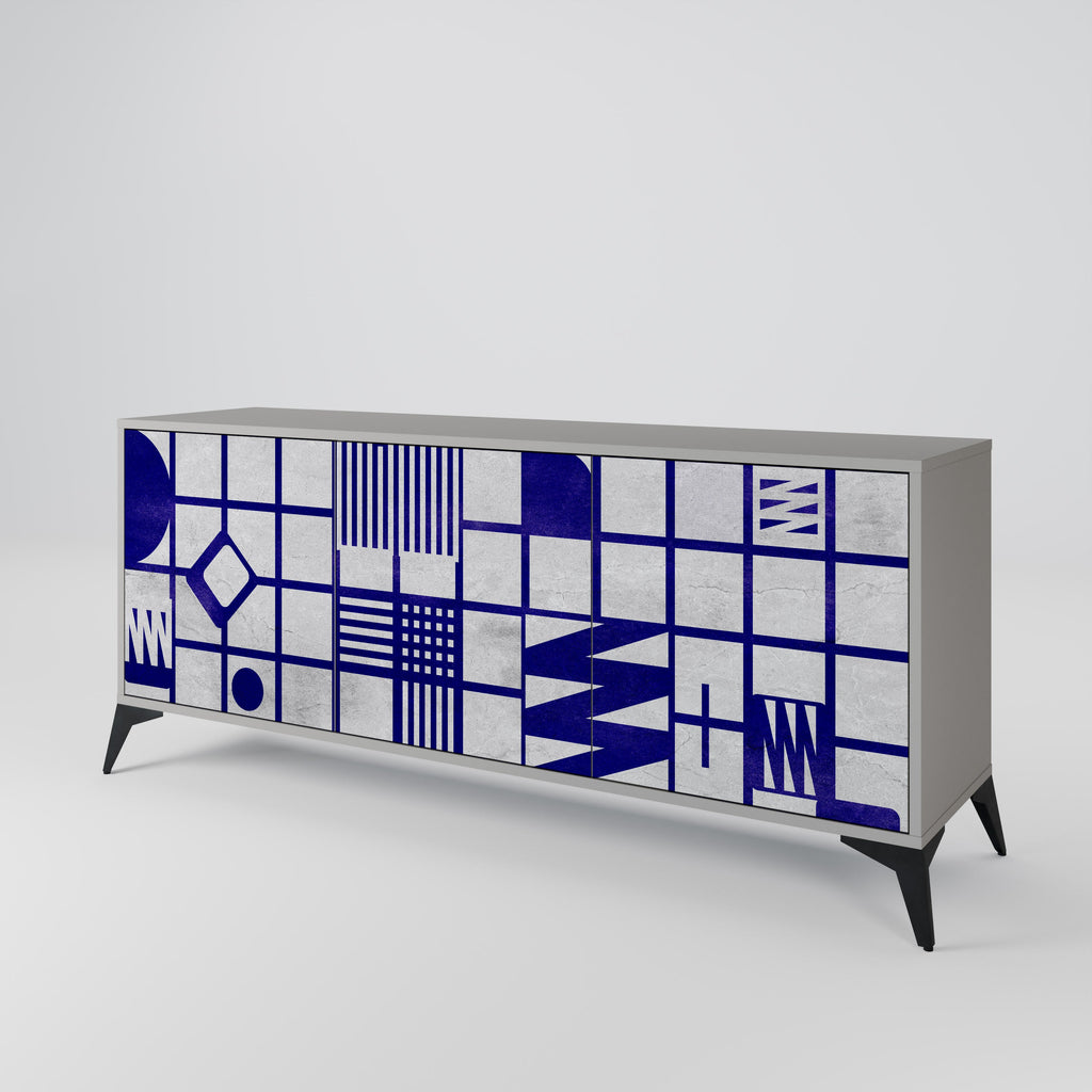 Buffet 3 portes THE RIGHT PLACES en finition grise