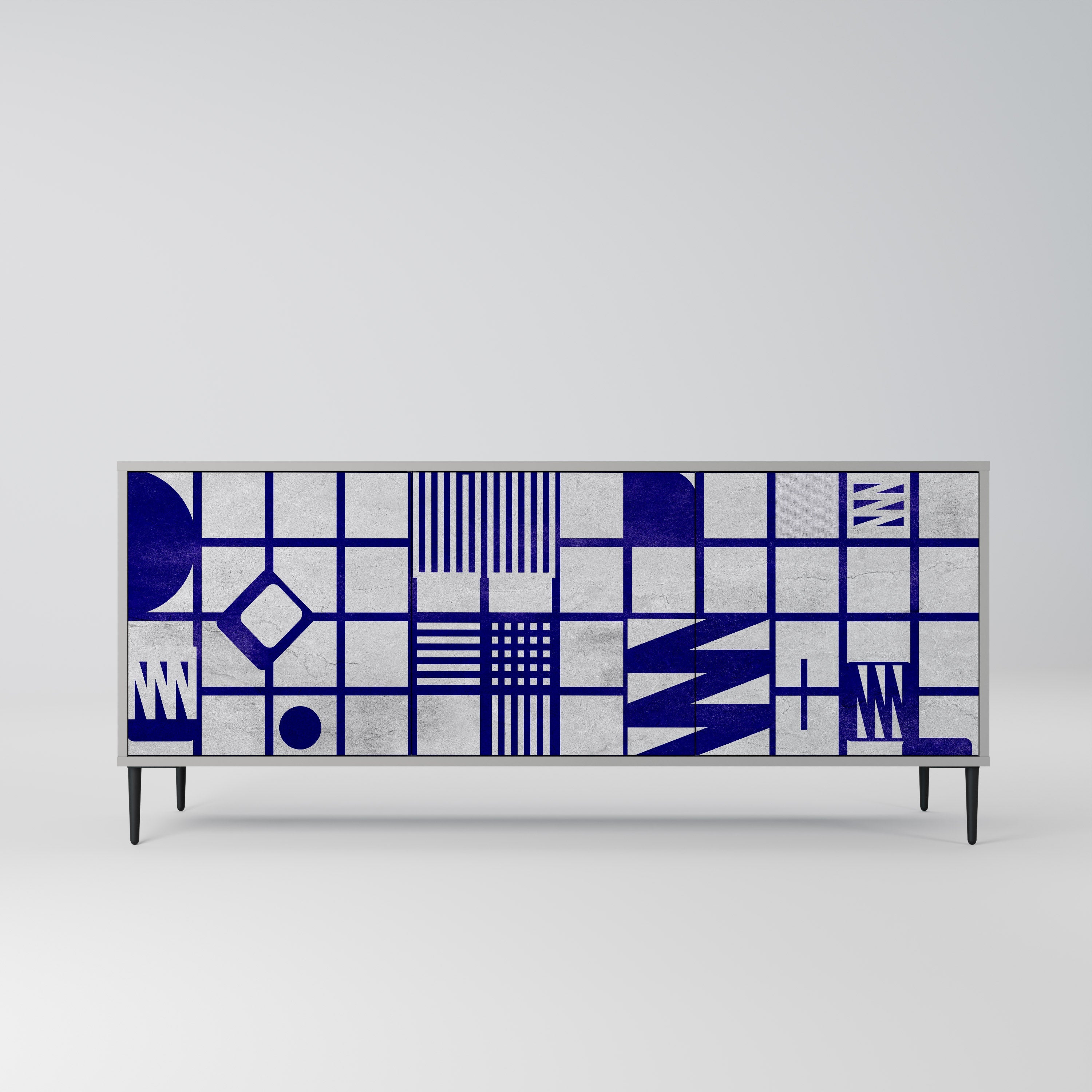 Buffet 3 portes THE RIGHT PLACES en finition grise