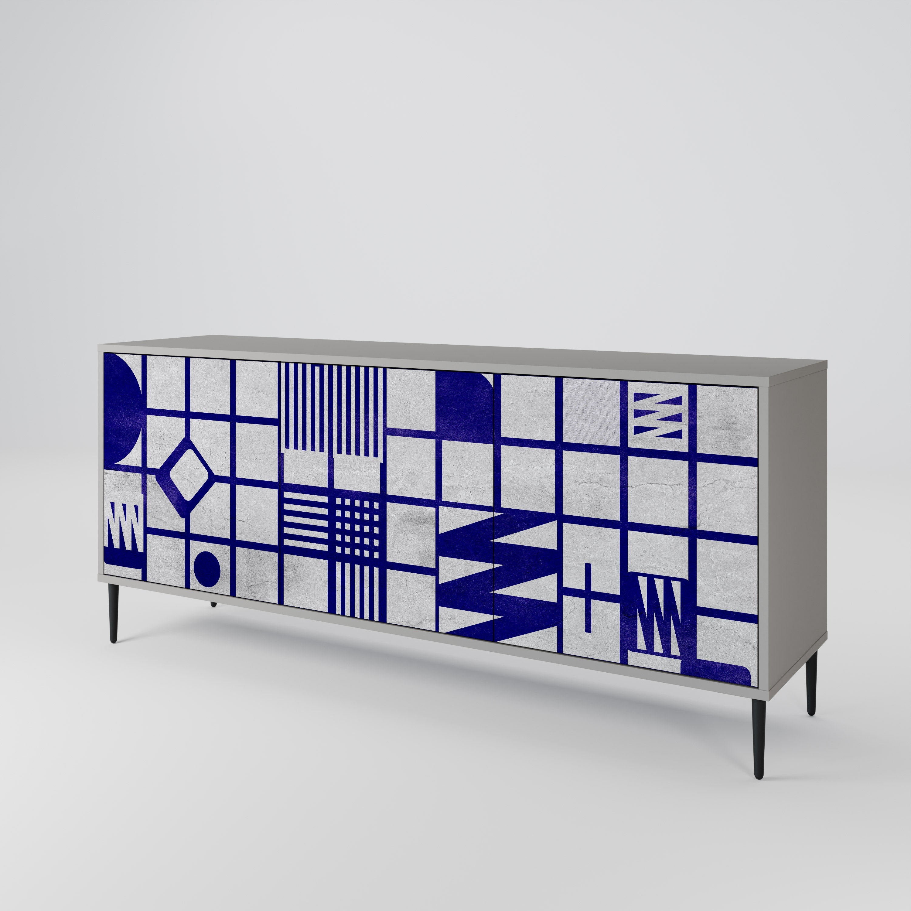 Buffet 3 portes THE RIGHT PLACES en finition grise