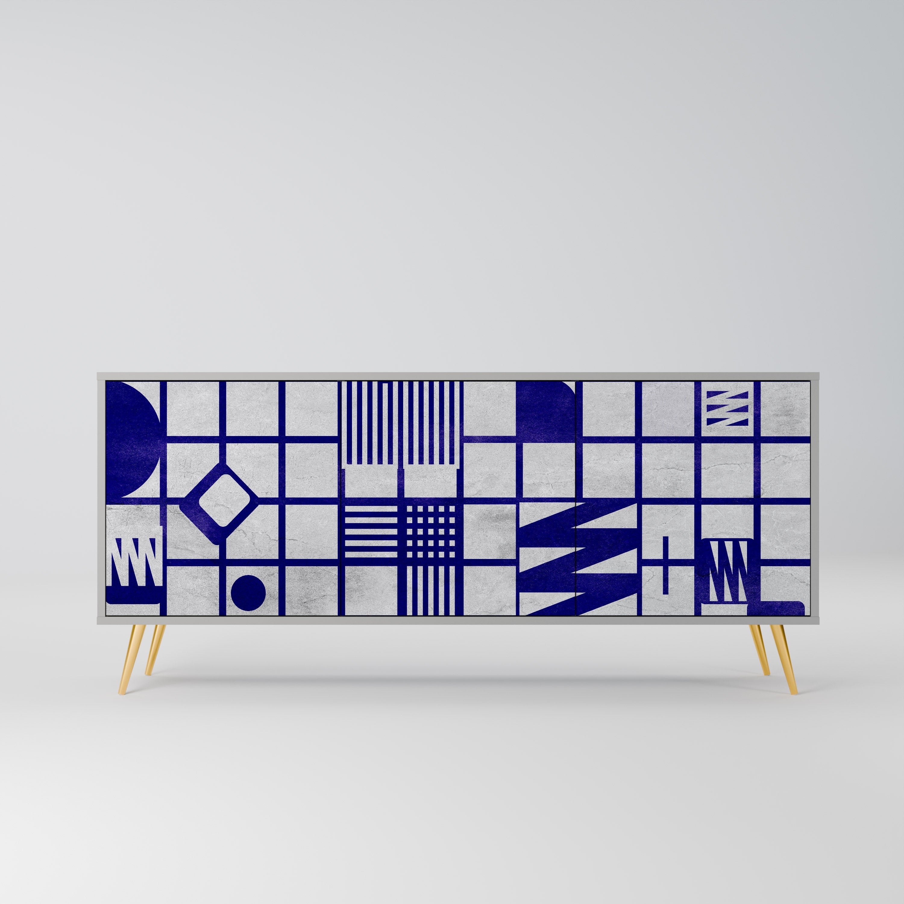 Buffet 3 portes THE RIGHT PLACES en finition grise