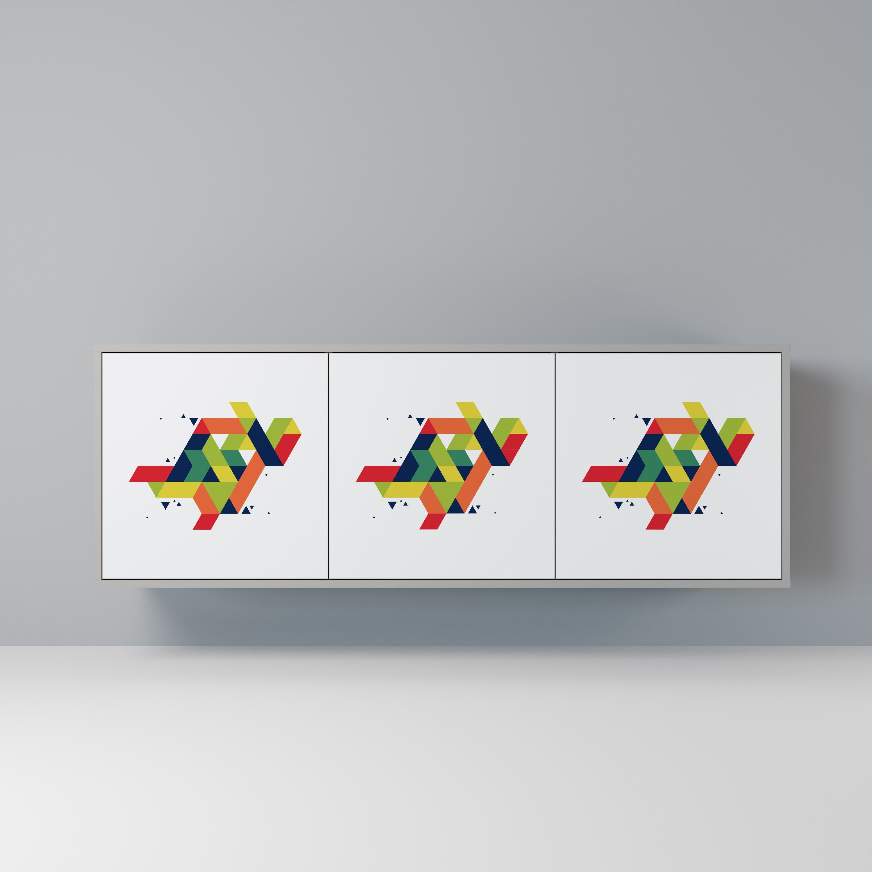 Buffet 3 portes FUTURE SIGN en finition grise