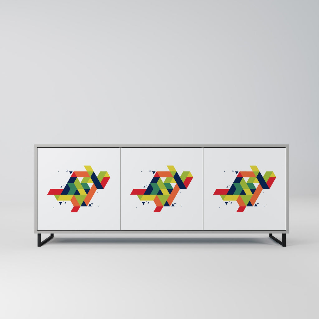 Buffet 3 portes FUTURE SIGN en finition grise