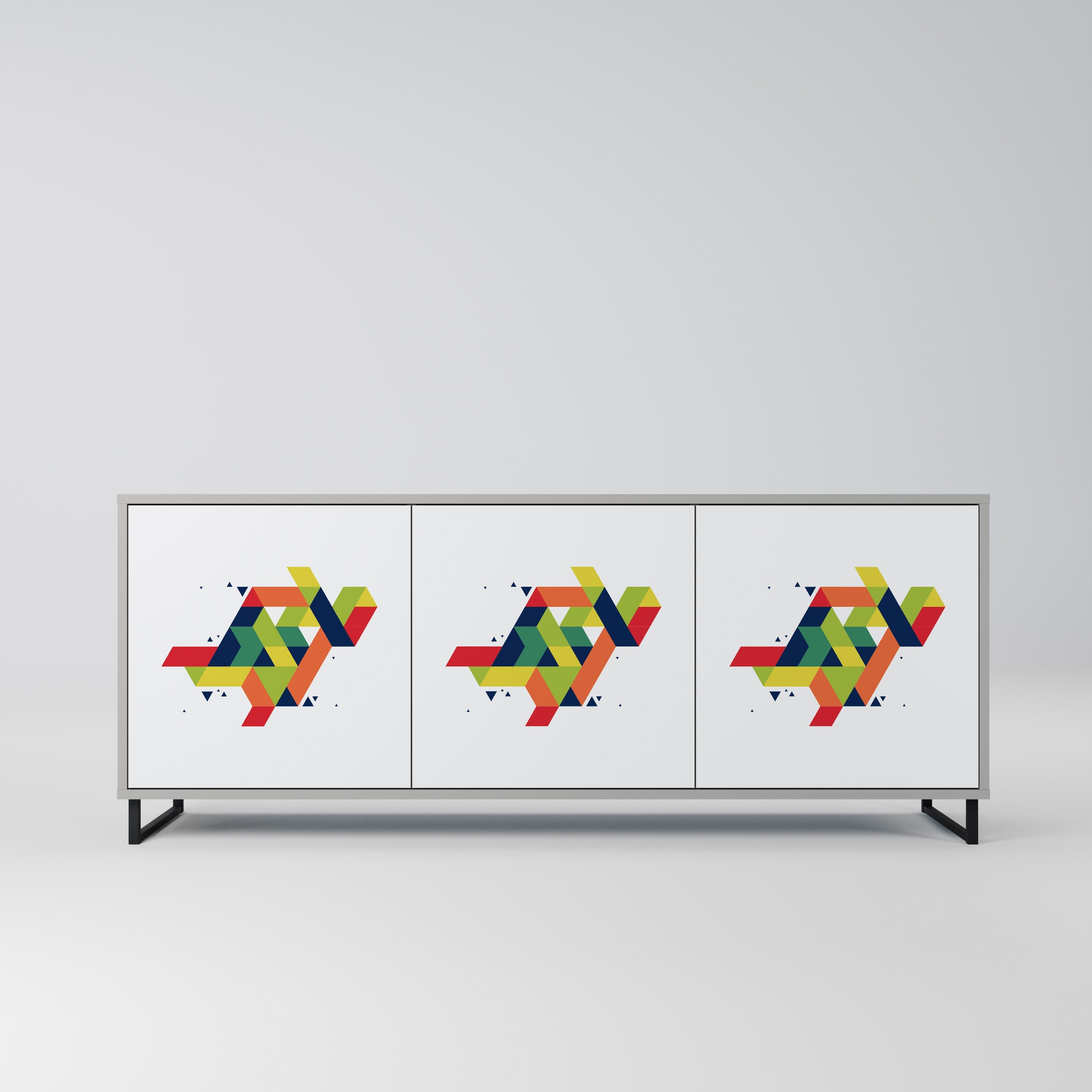 Buffet 3 portes FUTURE SIGN en finition grise