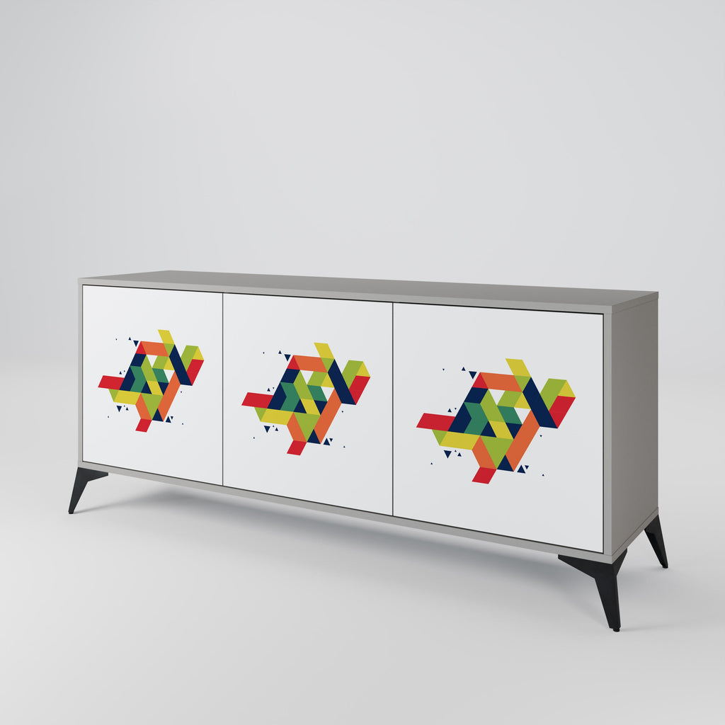 Buffet 3 portes FUTURE SIGN en finition grise