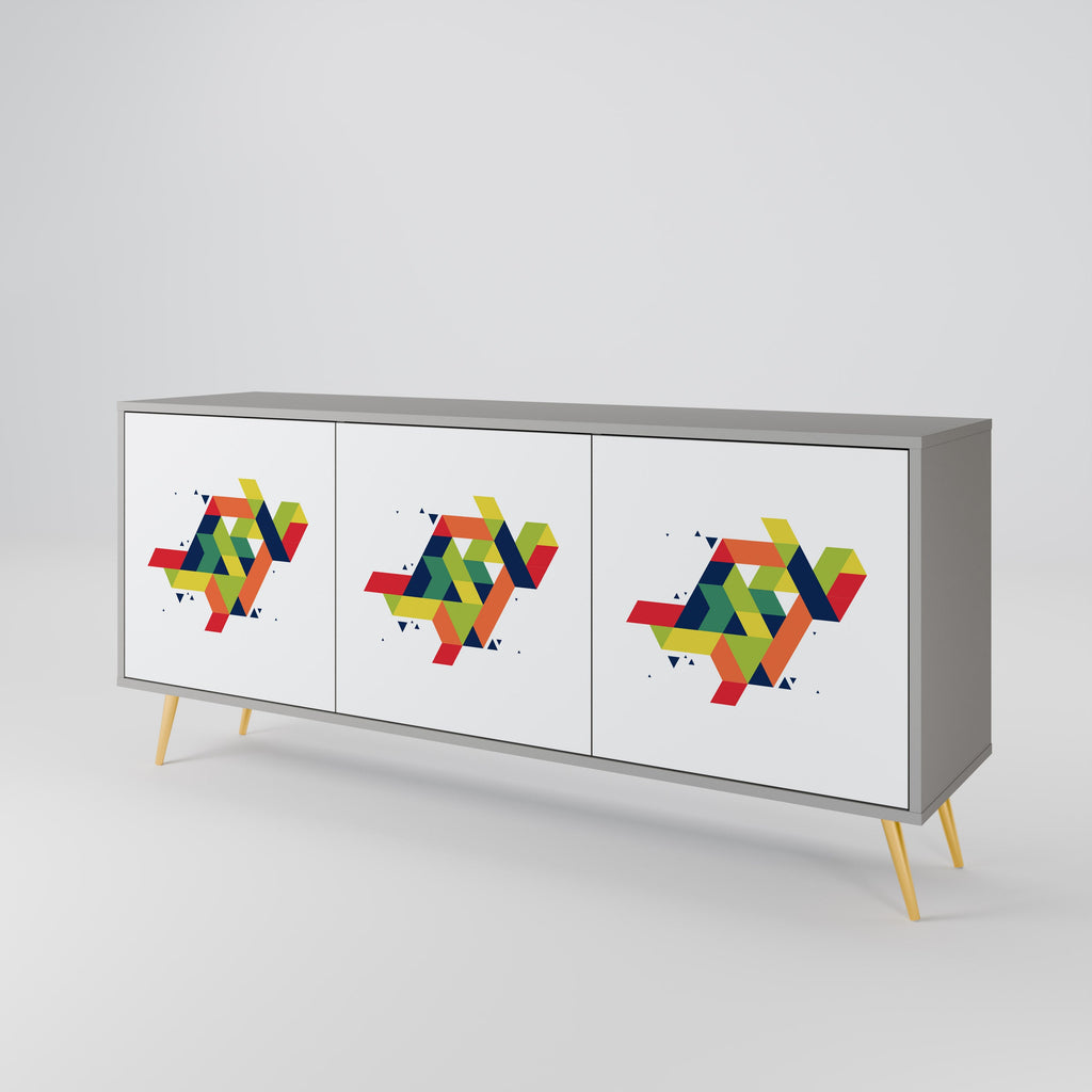 Buffet 3 portes FUTURE SIGN en finition grise