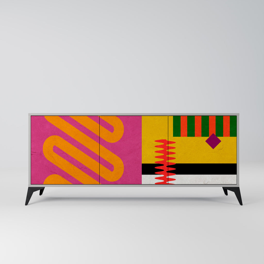 Buffet 3 portes VIVID ART finition grise