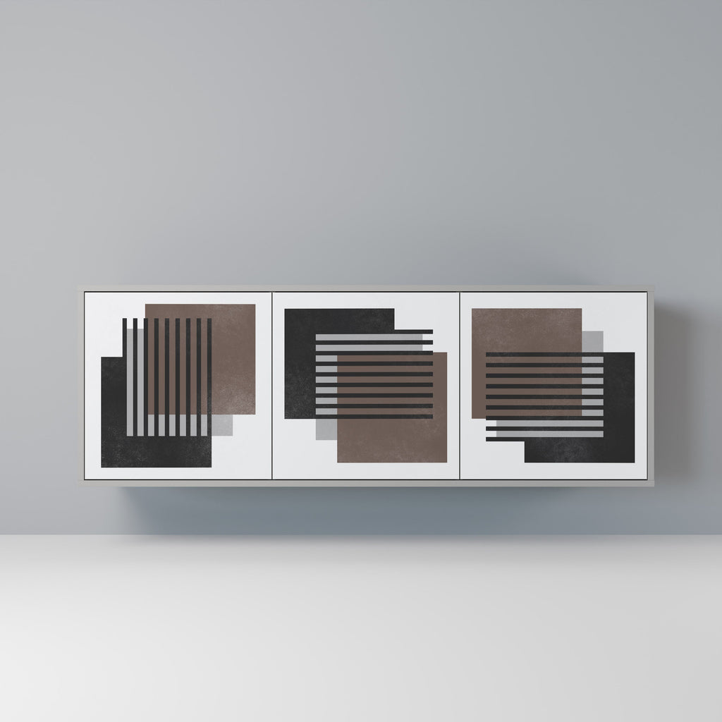 Buffet 3 portes SHADOW SYNCHRONY finition grise