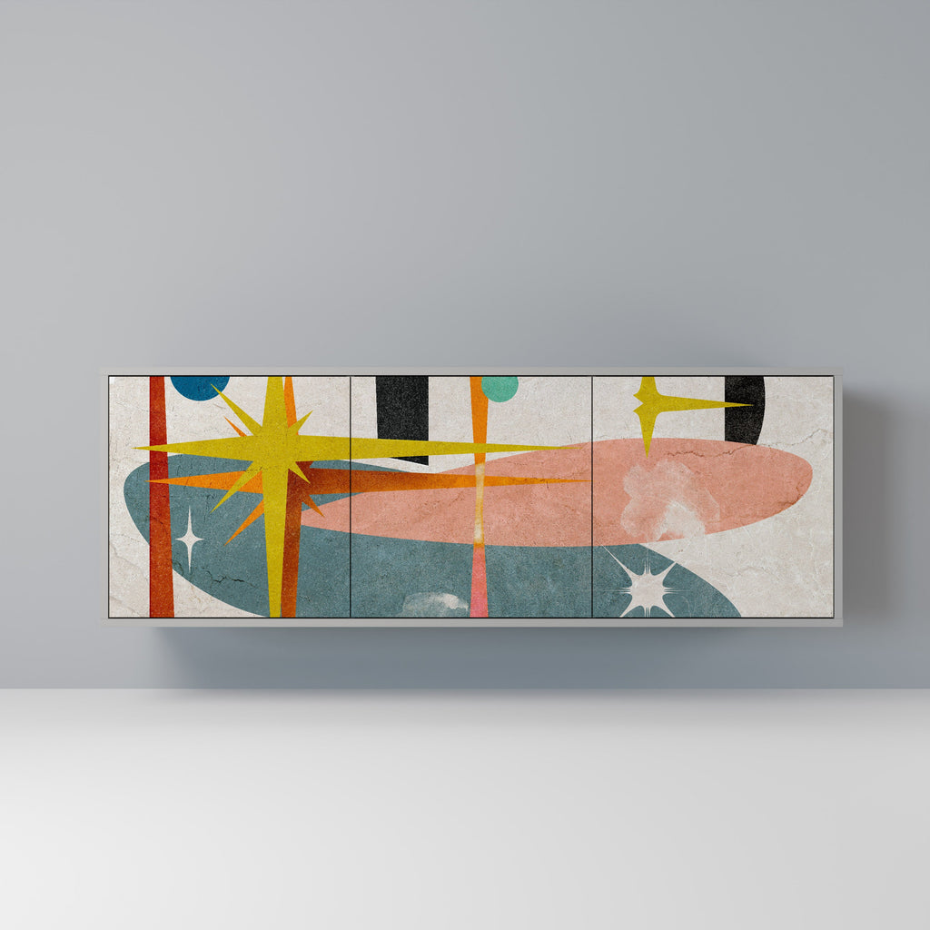 Buffet 3 portes INTERSTELLAR VIBES finition grise