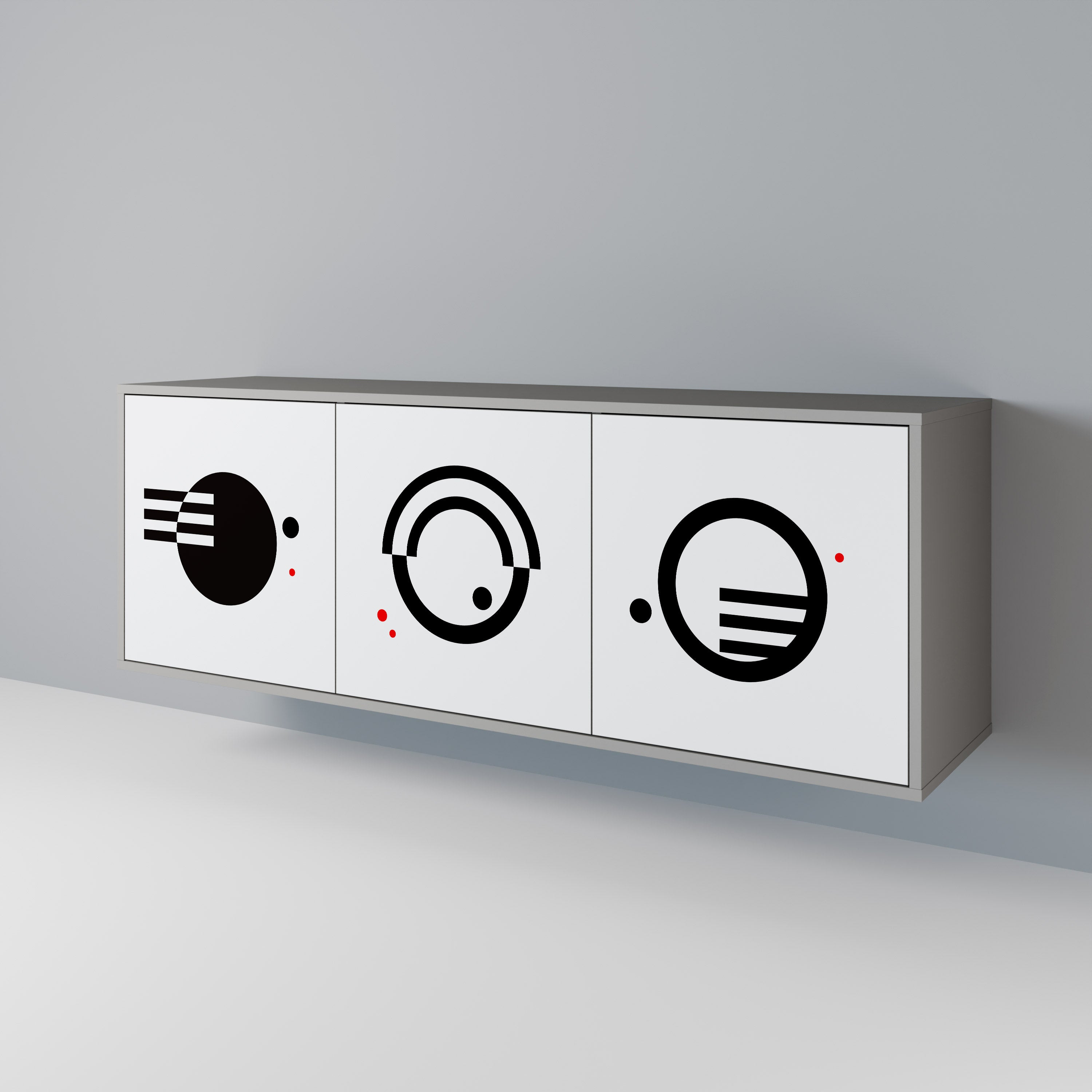 BLACK AND WHITE COMBINATION 3-Door Sideboard