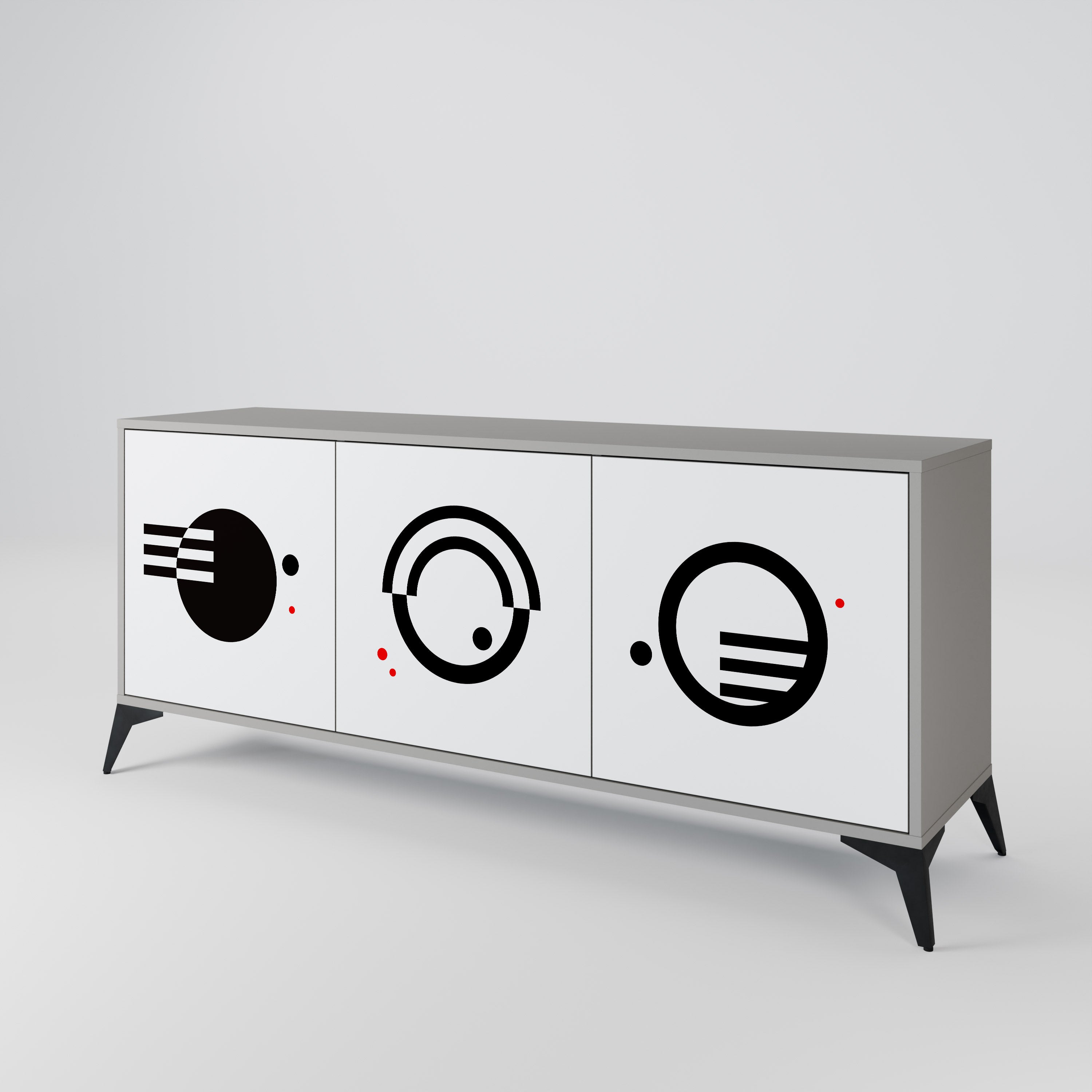 BLACK AND WHITE COMBINATION 3-Door Sideboard