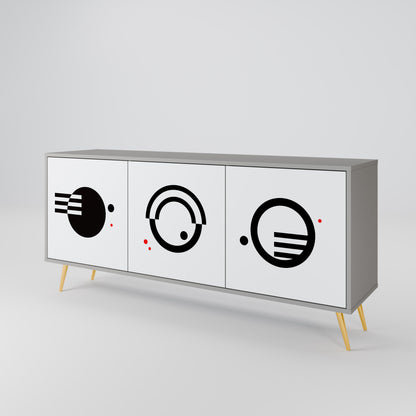 BLACK AND WHITE COMBINATION 3-Door Sideboard