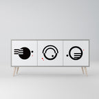 BLACK AND WHITE COMBINATION 3-Door Sideboard