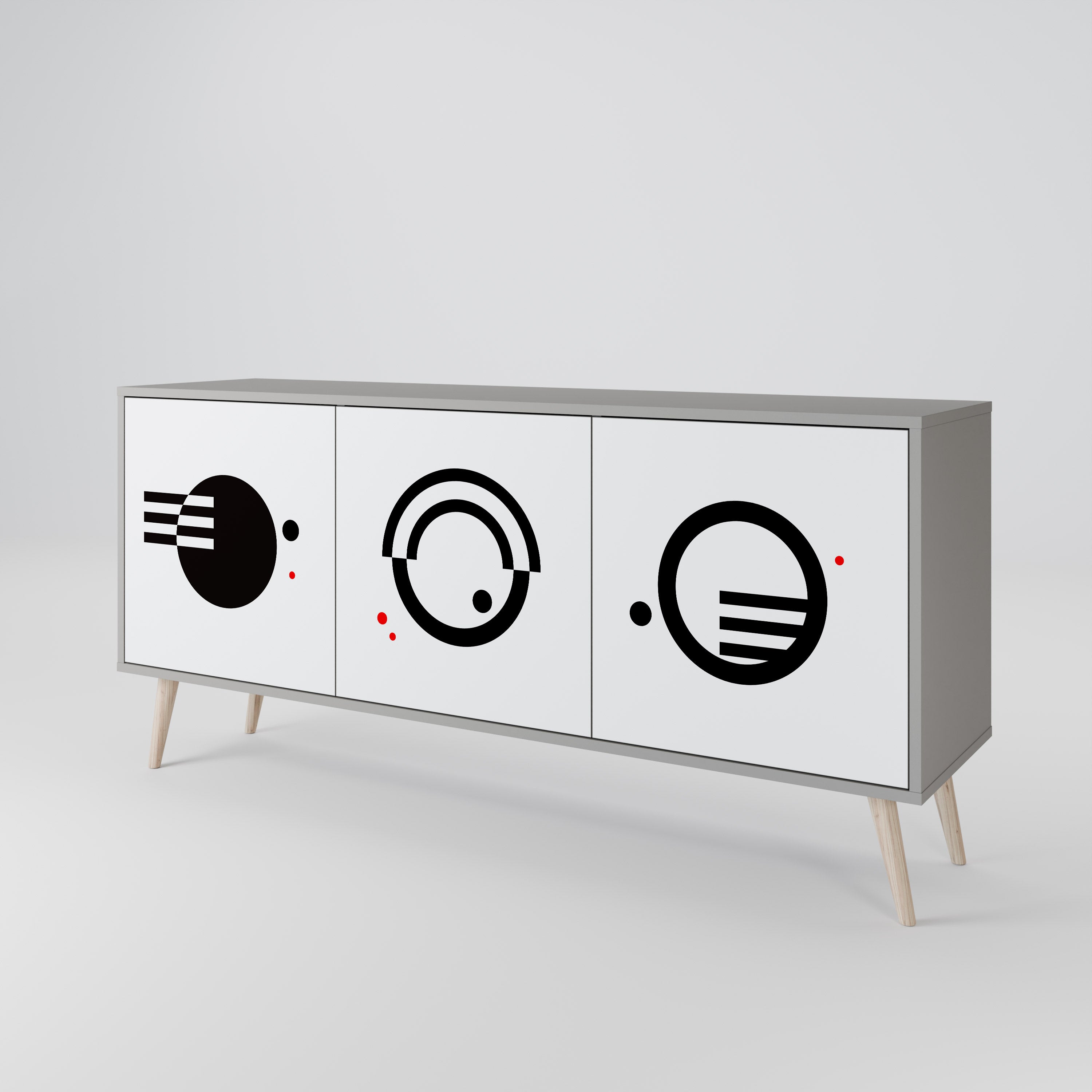 BLACK AND WHITE COMBINATION 3-Door Sideboard