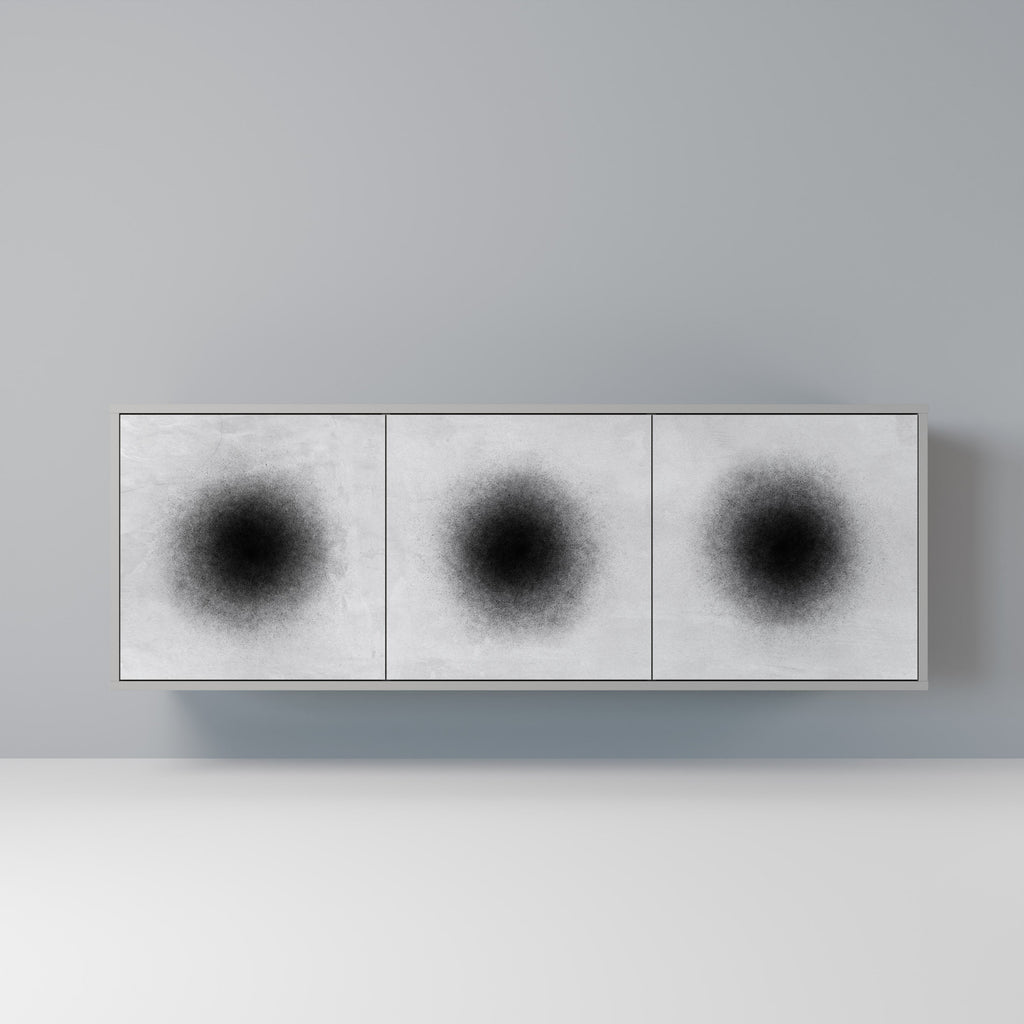 Buffet 3 portes BLACK HOLE finition grise