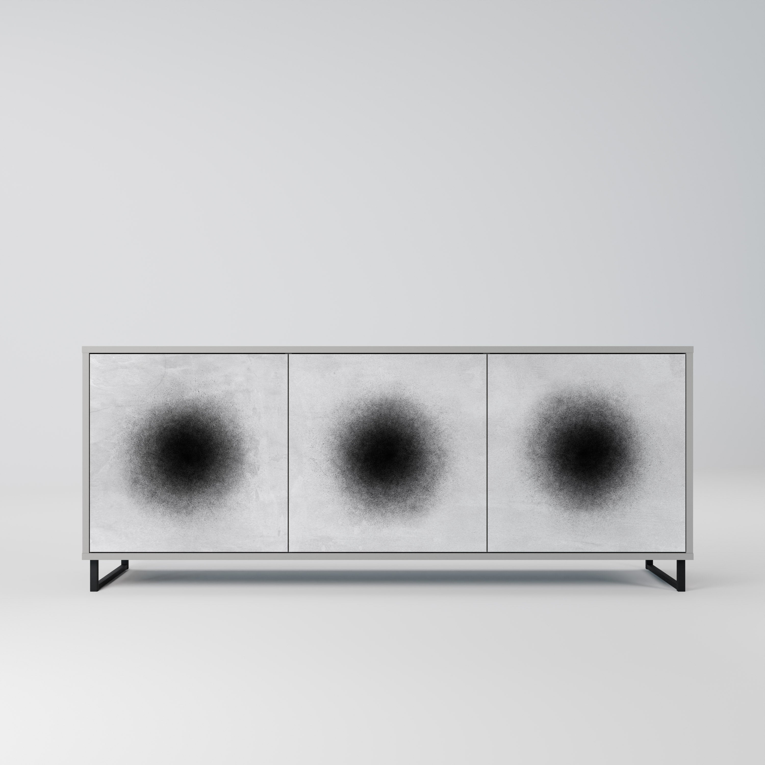 Buffet 3 portes BLACK HOLE finition grise