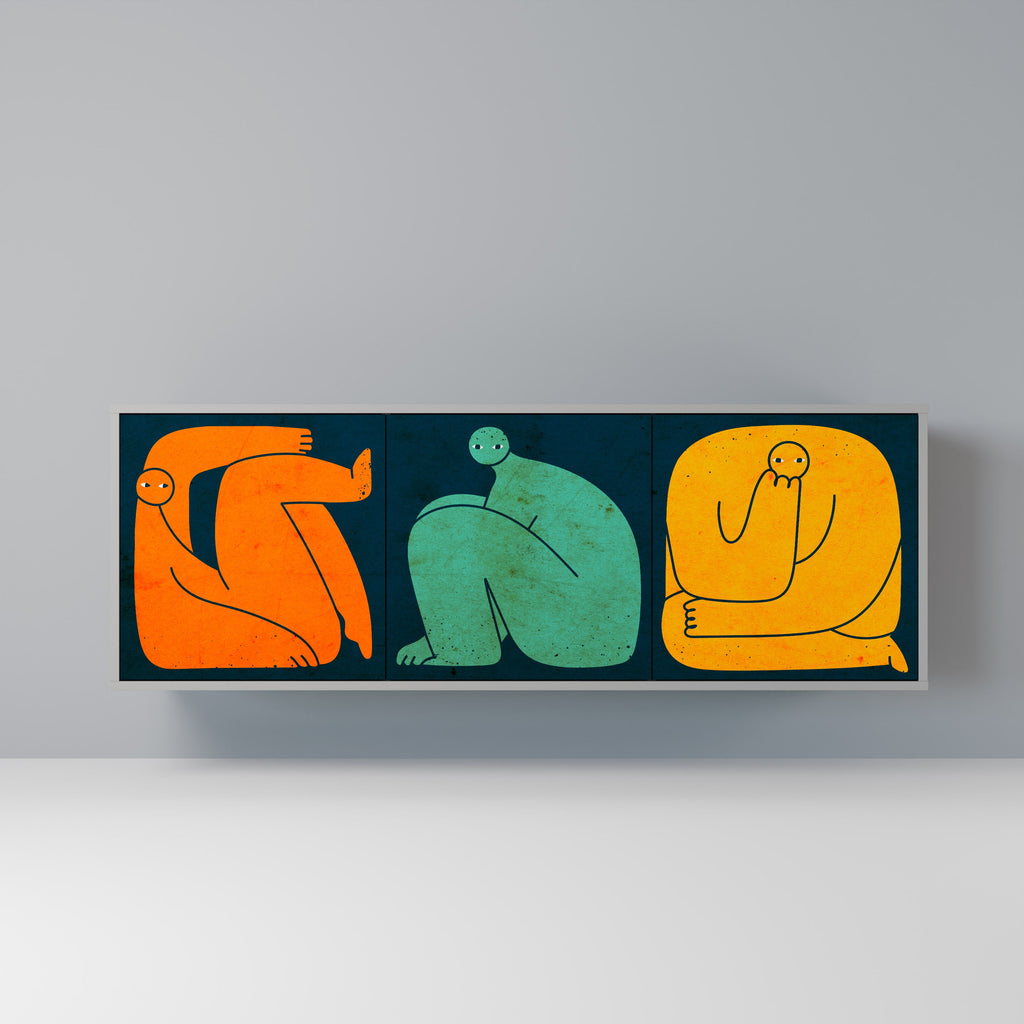 Buffet 3 portes TOGETHER MAIS SÉPARÉMENT en finition grise