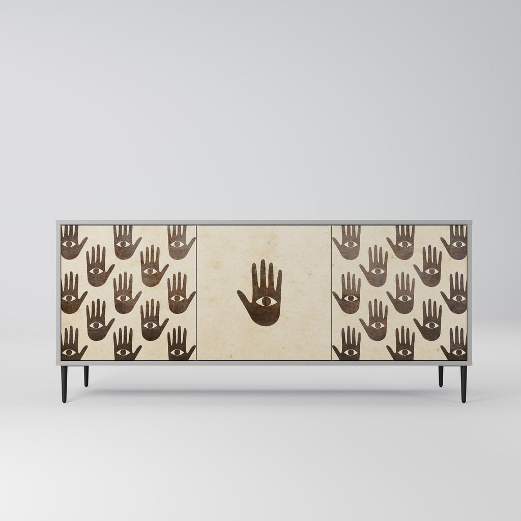 VOIR PLUS Buffet 3 portes en finition grise