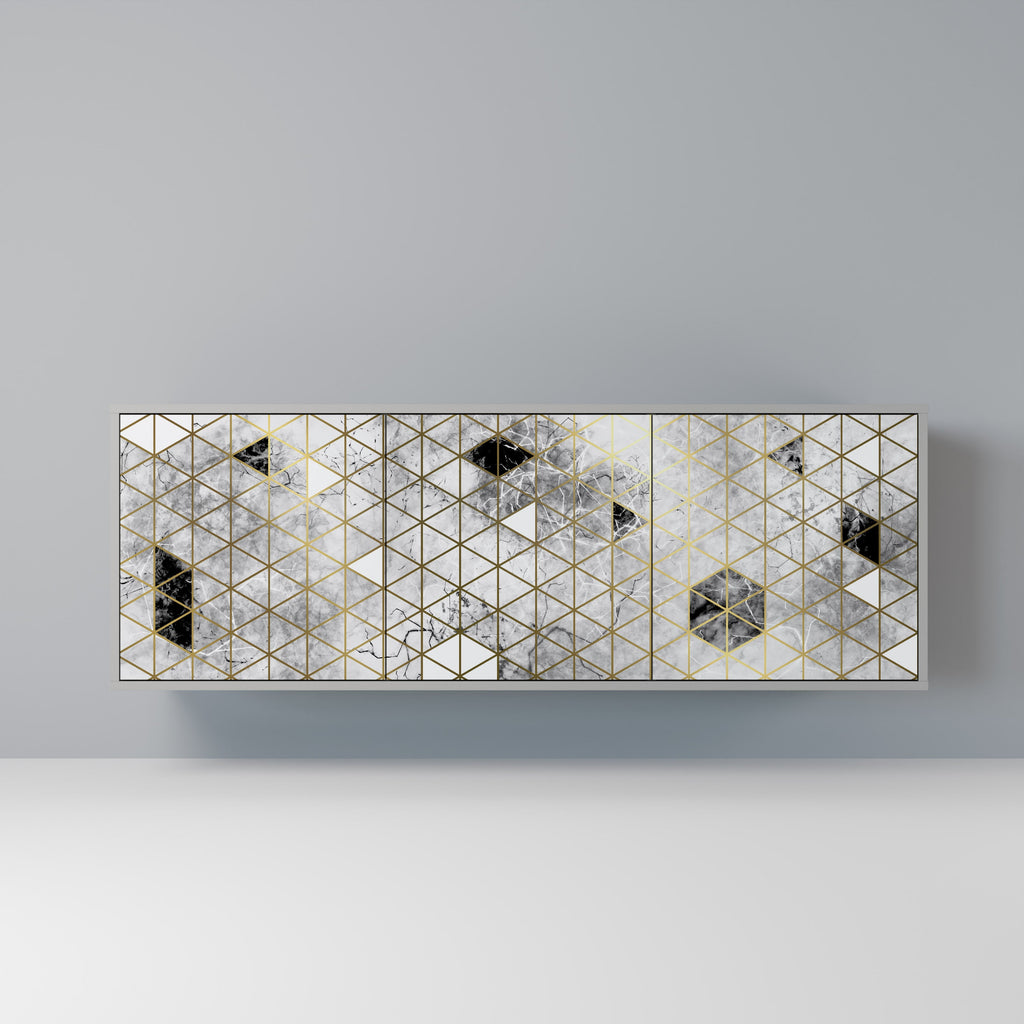 Buffet 3 portes ASHEN ARIA finition grise