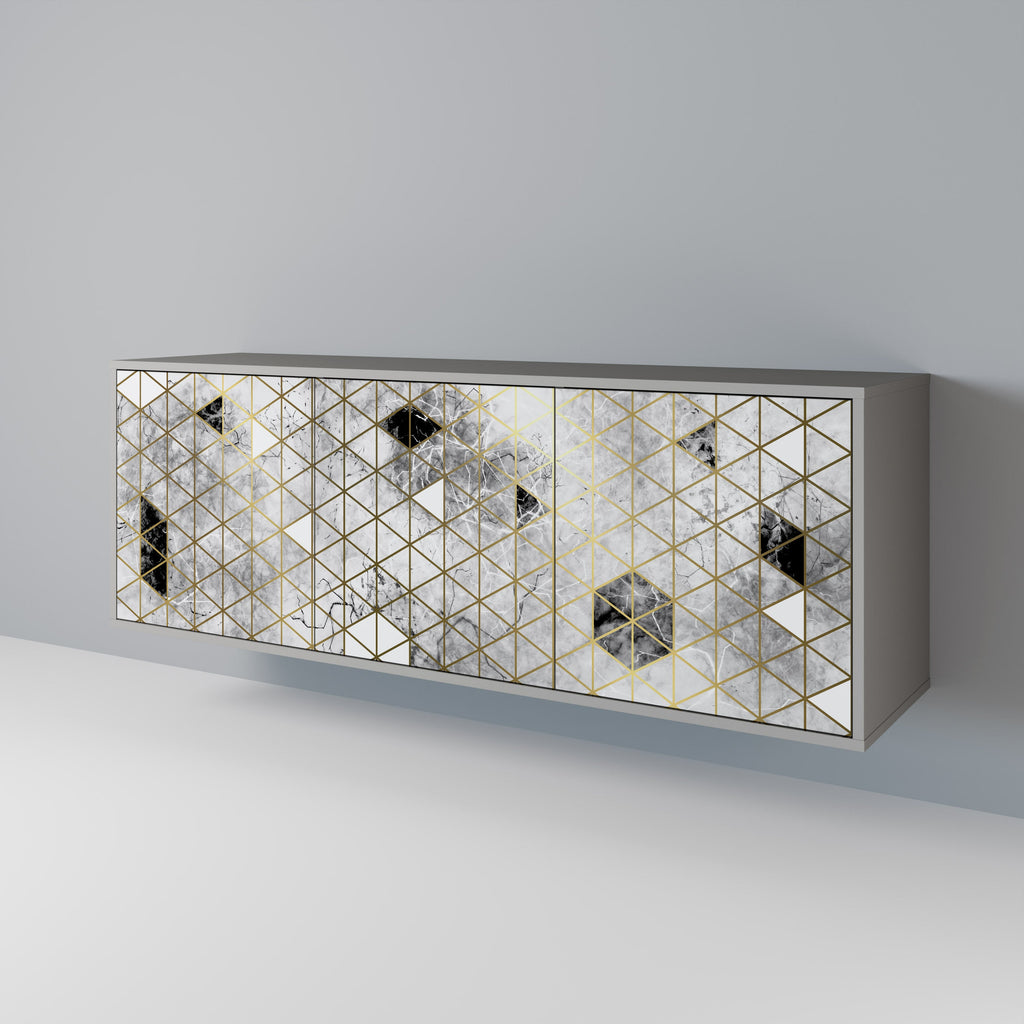 Buffet 3 portes ASHEN ARIA finition grise