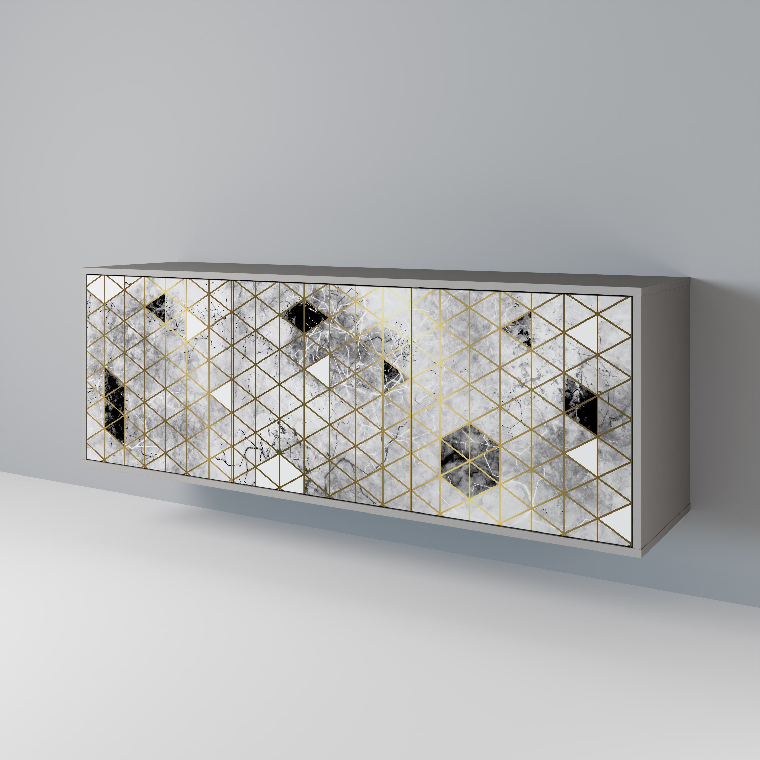 Buffet 3 portes ASHEN ARIA finition grise